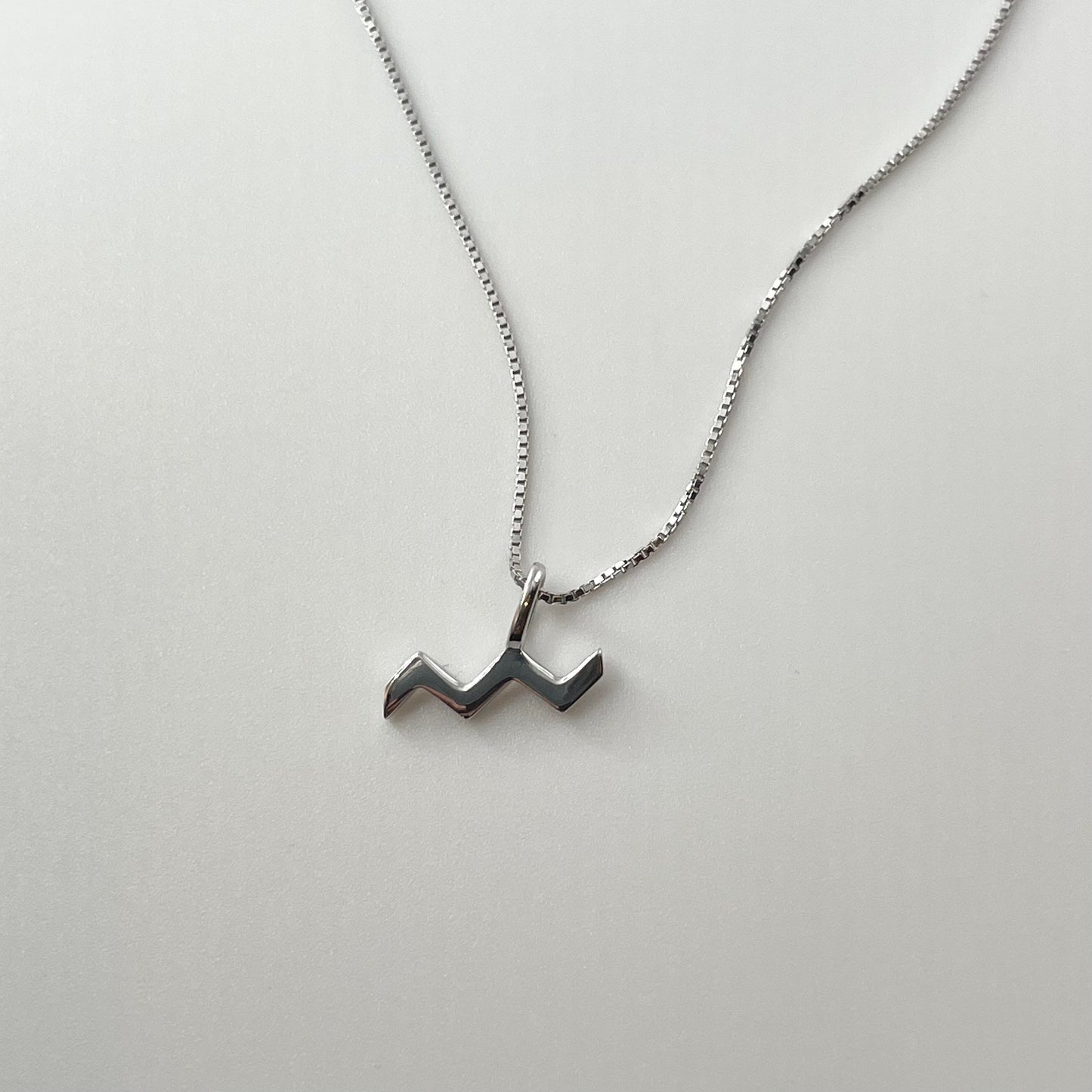 Sterling Silver Aquarius Zodiac Sign Necklace: Dainty Astrology Pendant
