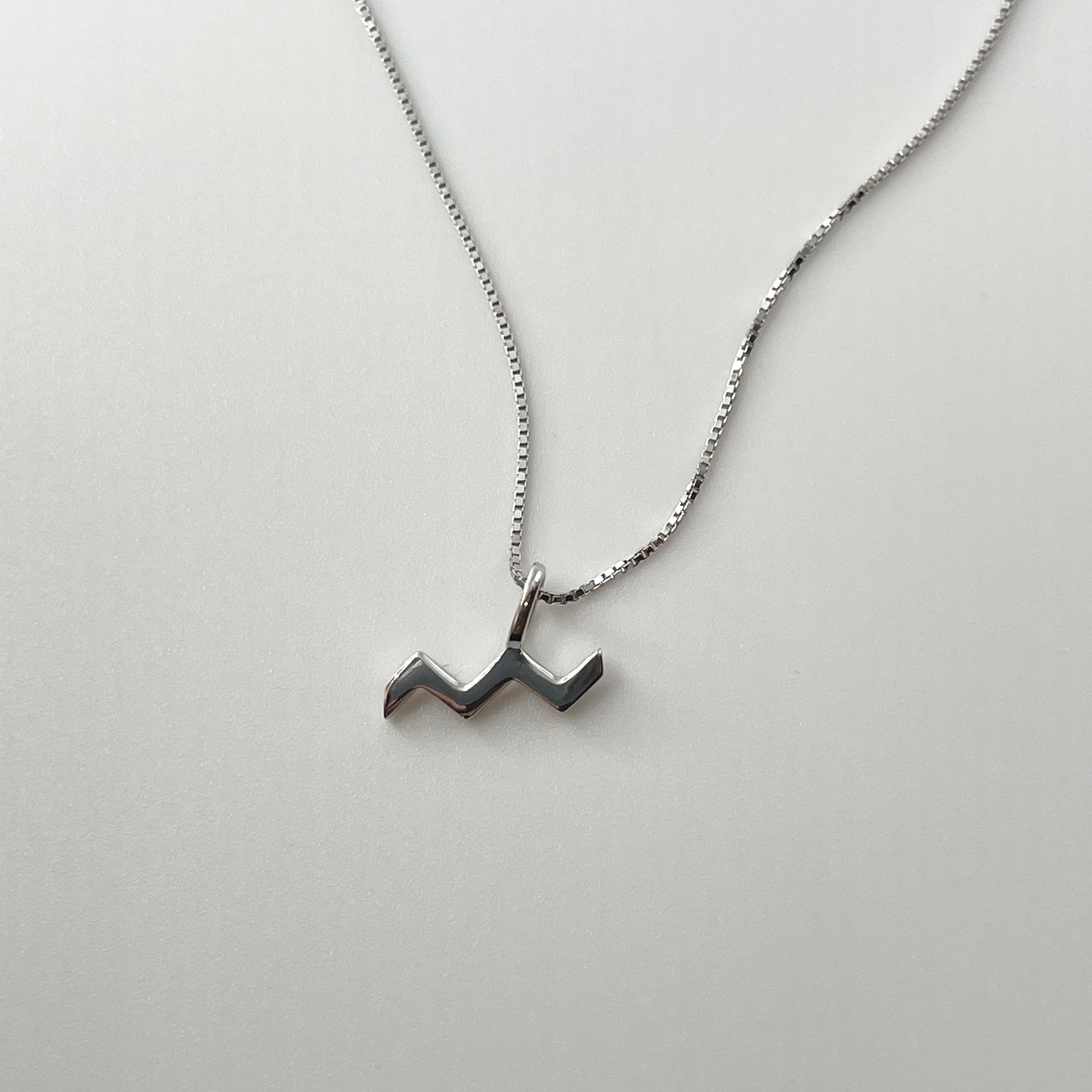 Sterling Silver Aquarius Zodiac Sign Necklace: Dainty Astrology Pendant