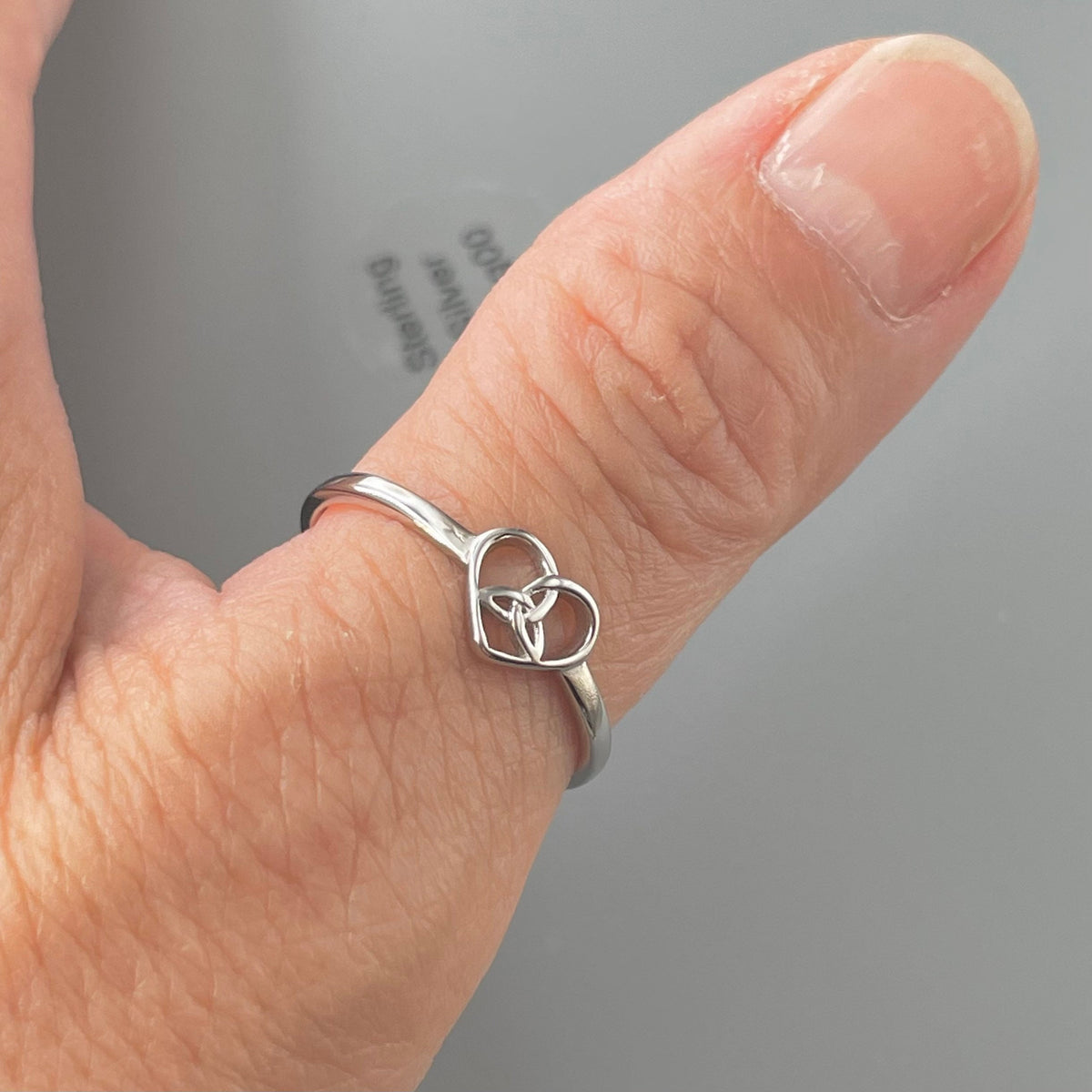 Sterling Silver Celtic Knot Heart Ring: Friendship Love Ring