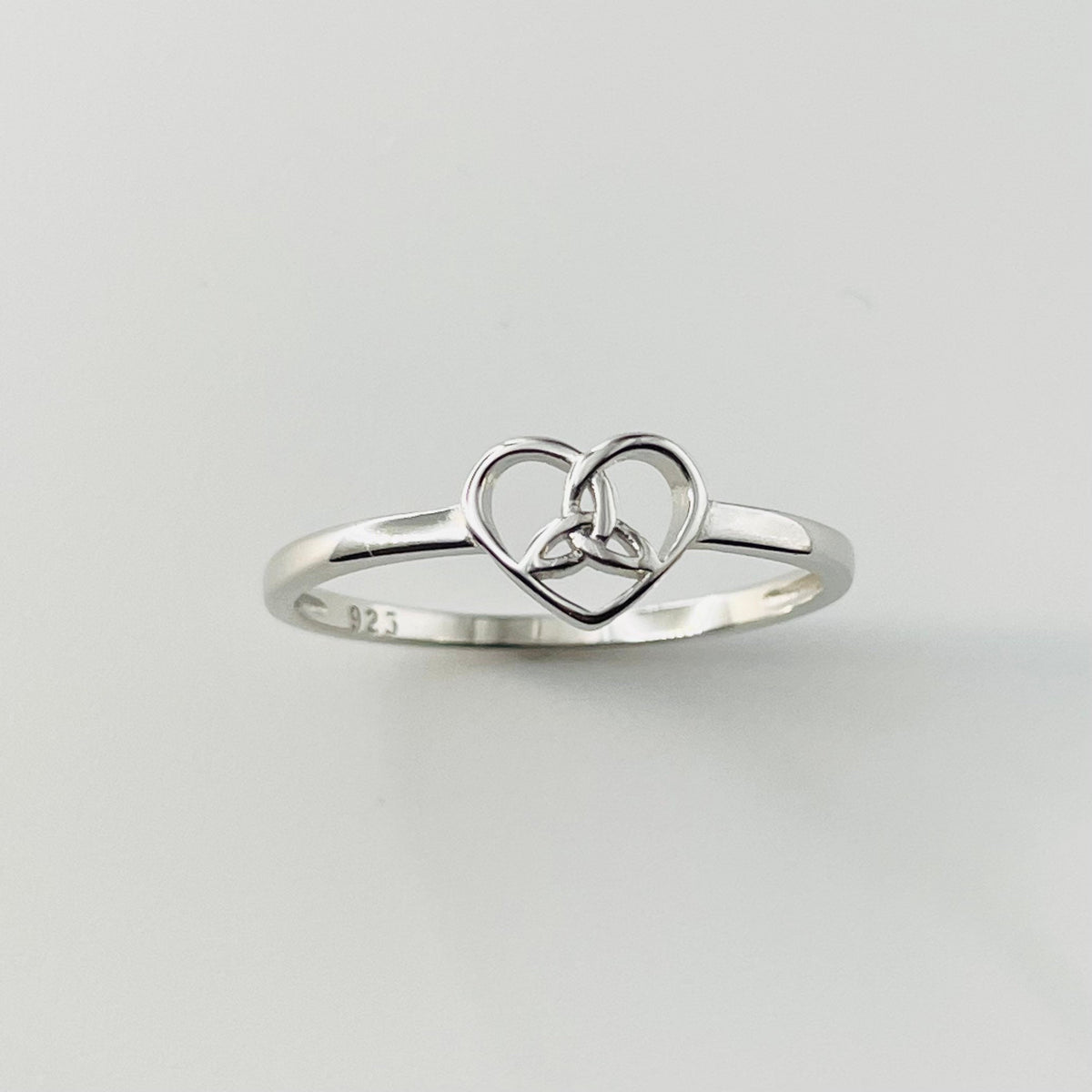 Sterling Silver Celtic Knot Heart Ring: Friendship Love Ring