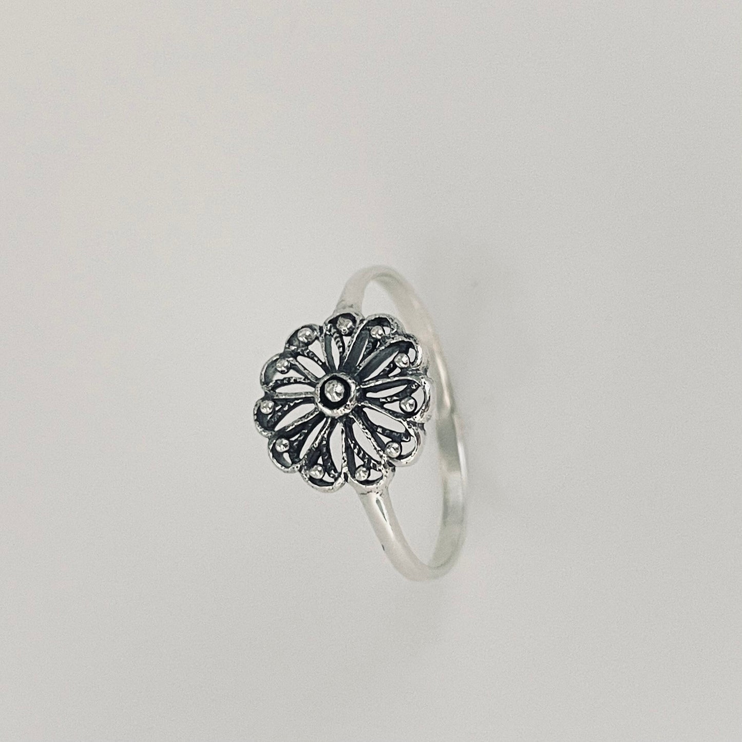 Mandala Flower Sterling Silver Ring, Spiritual Ring, Mandala Ring, Cultures Universal Symbol Ring, Flower Ring, Floral Ring, Silver Ring