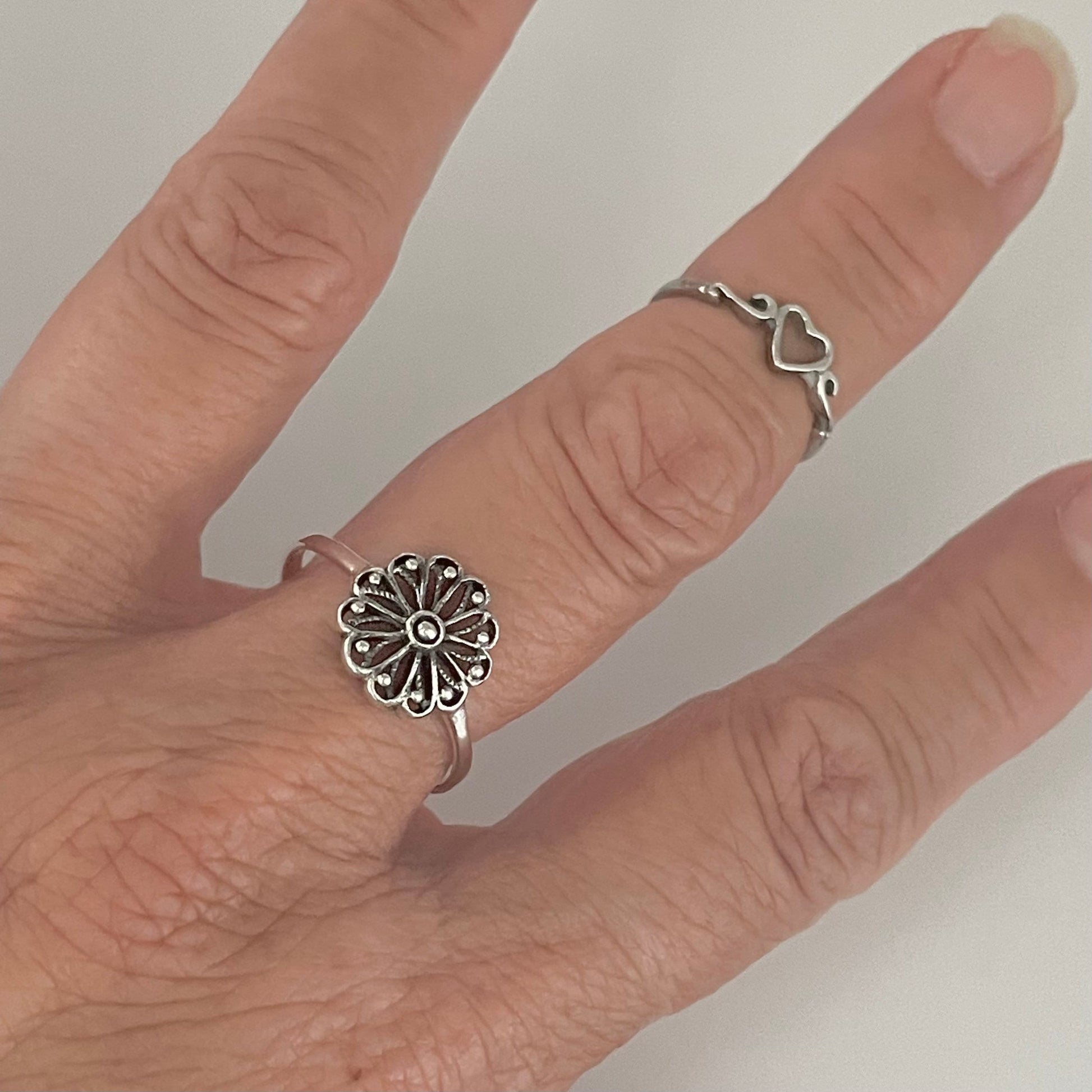 Mandala Flower Sterling Silver Ring, Spiritual Ring, Mandala Ring, Cultures Universal Symbol Ring, Flower Ring, Floral Ring, Silver Ring