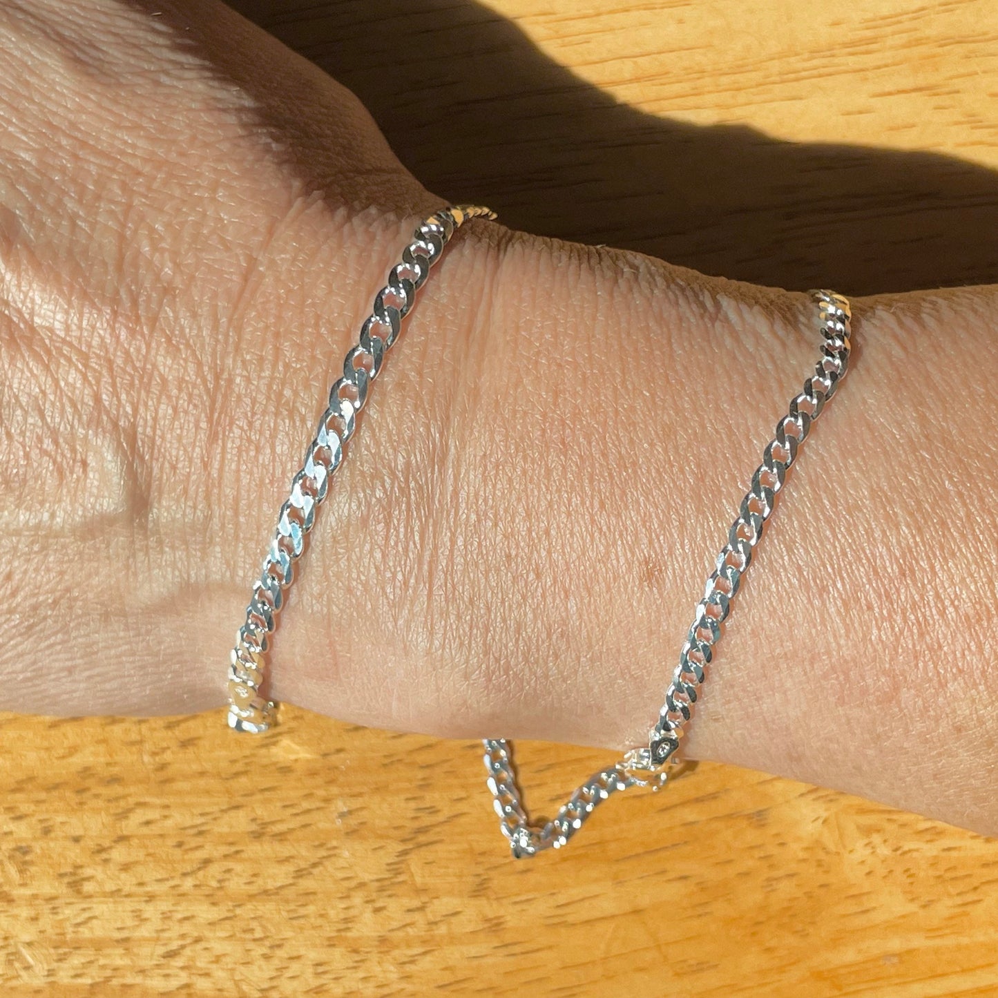 Dainty Sterling Silver Bracelet: Boho Anklet, 3mm/4mm Chain