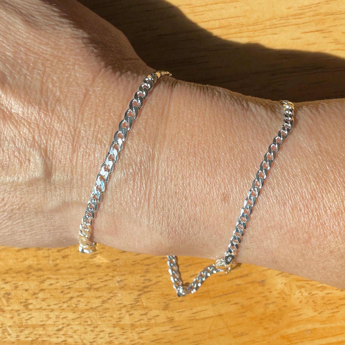 Dainty Sterling Silver Bracelet: Boho Anklet, 3mm/4mm Chain