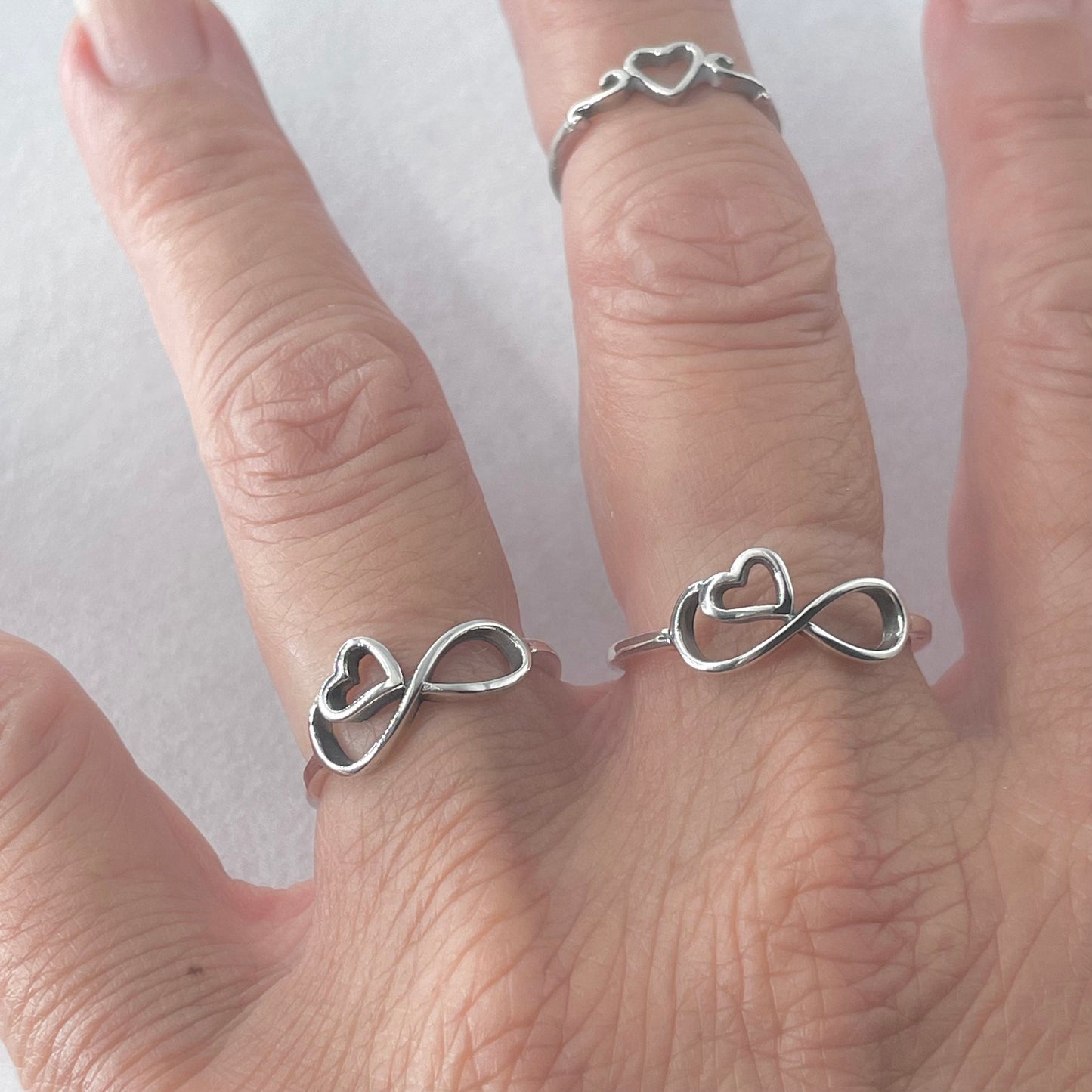 Sterling Silver Infinity Heart Ring: Crisscross Promise Ring