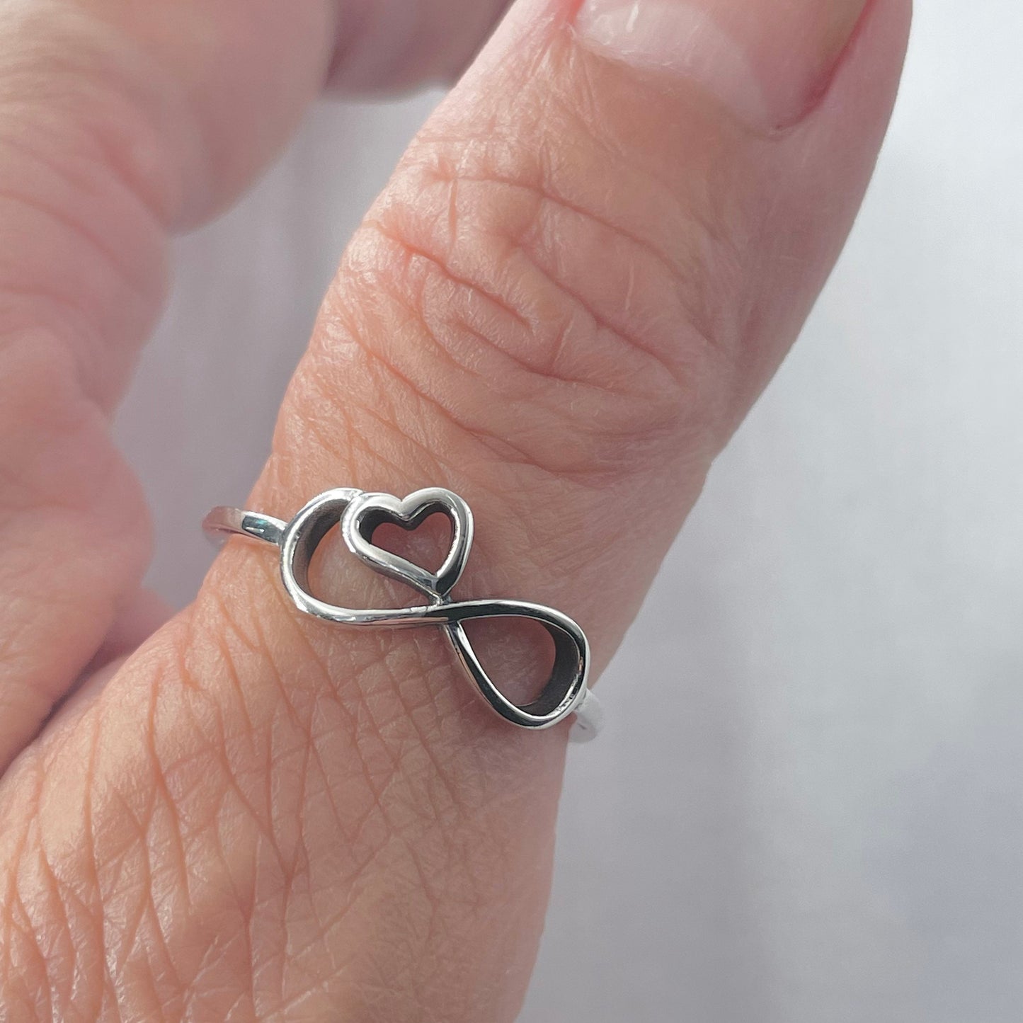 Sterling Silver Infinity Heart Ring: Crisscross Promise Ring