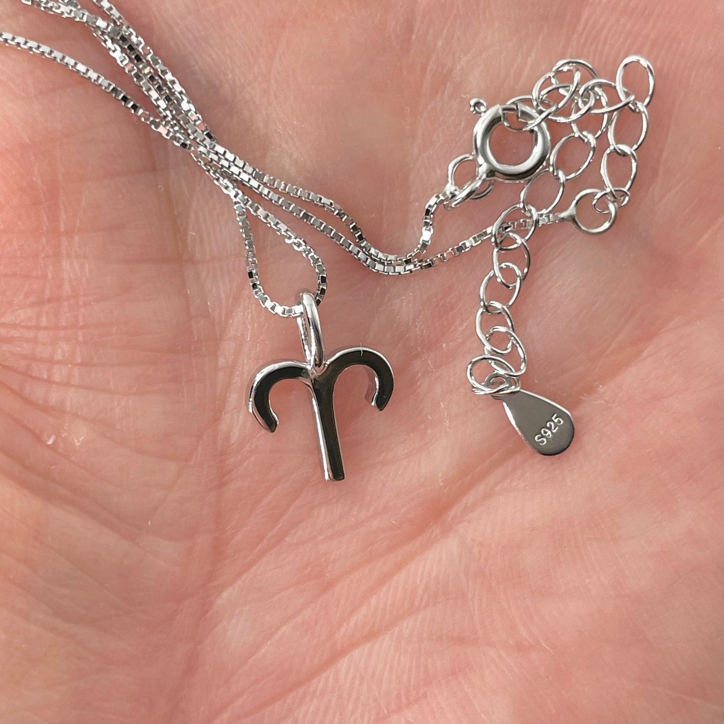 Sterling Silver Aries Pendant Necklace: Dainty Zodiac Jewelry