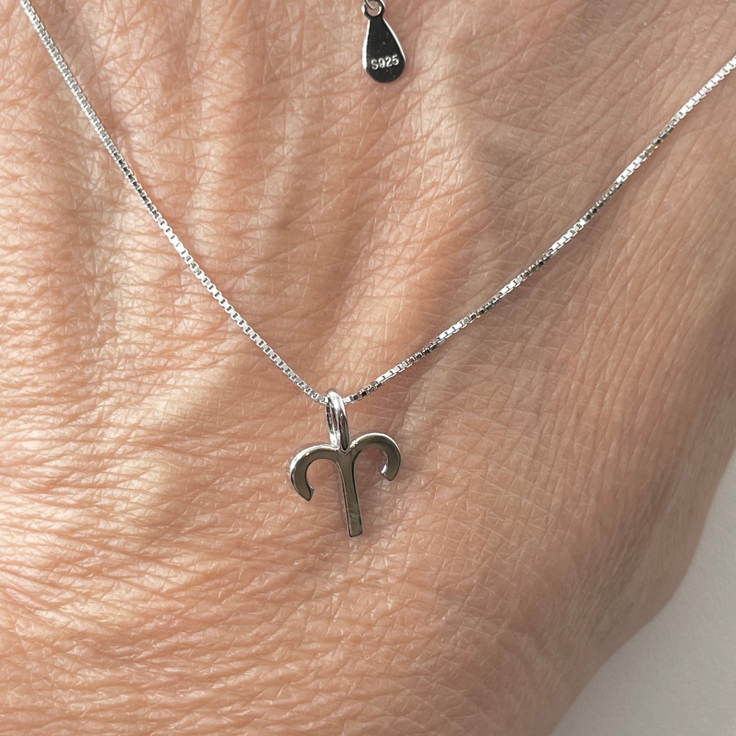 Sterling Silver Aries Pendant Necklace: Dainty Zodiac Jewelry