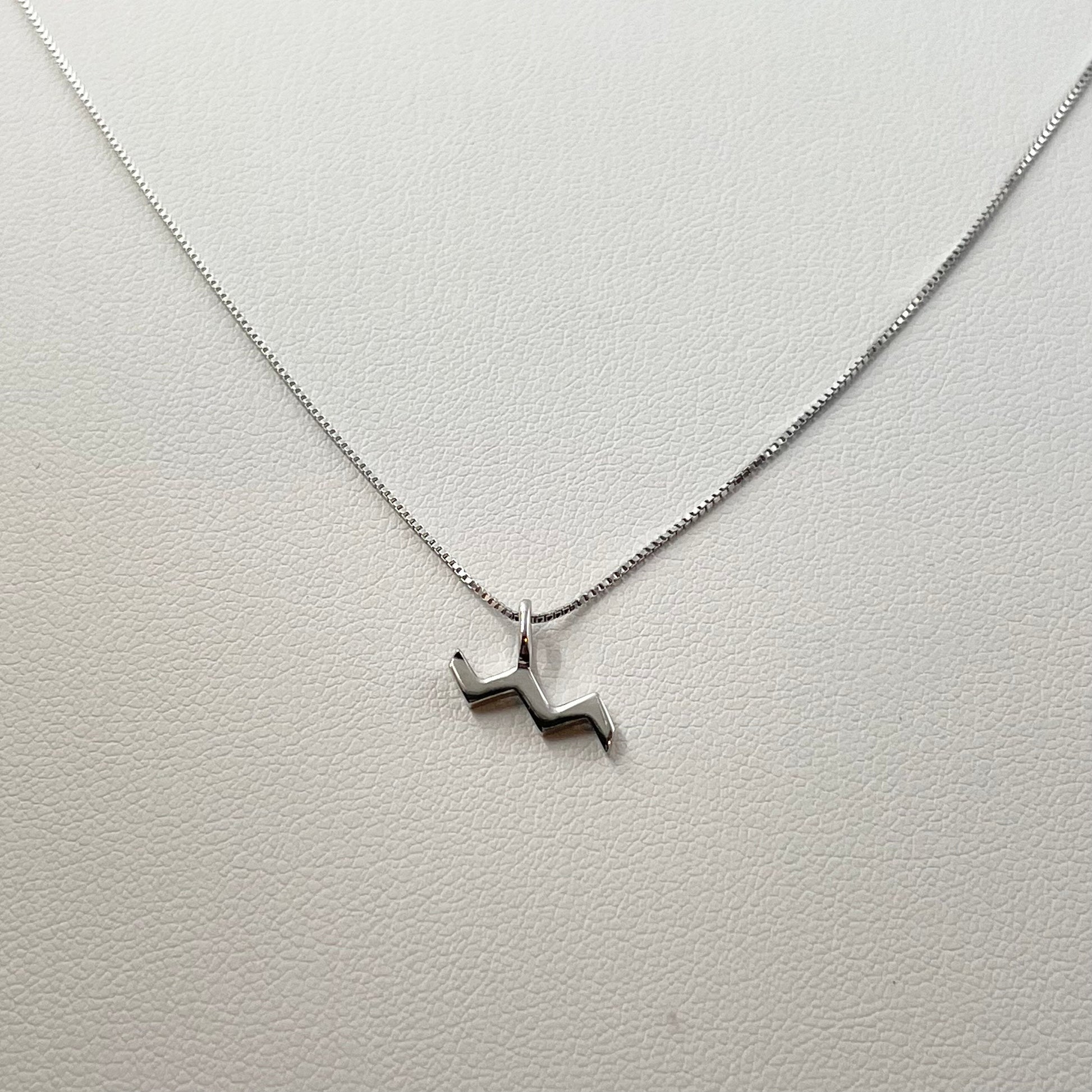 Sterling Silver Aquarius Zodiac Sign Necklace: Dainty Astrology Pendant