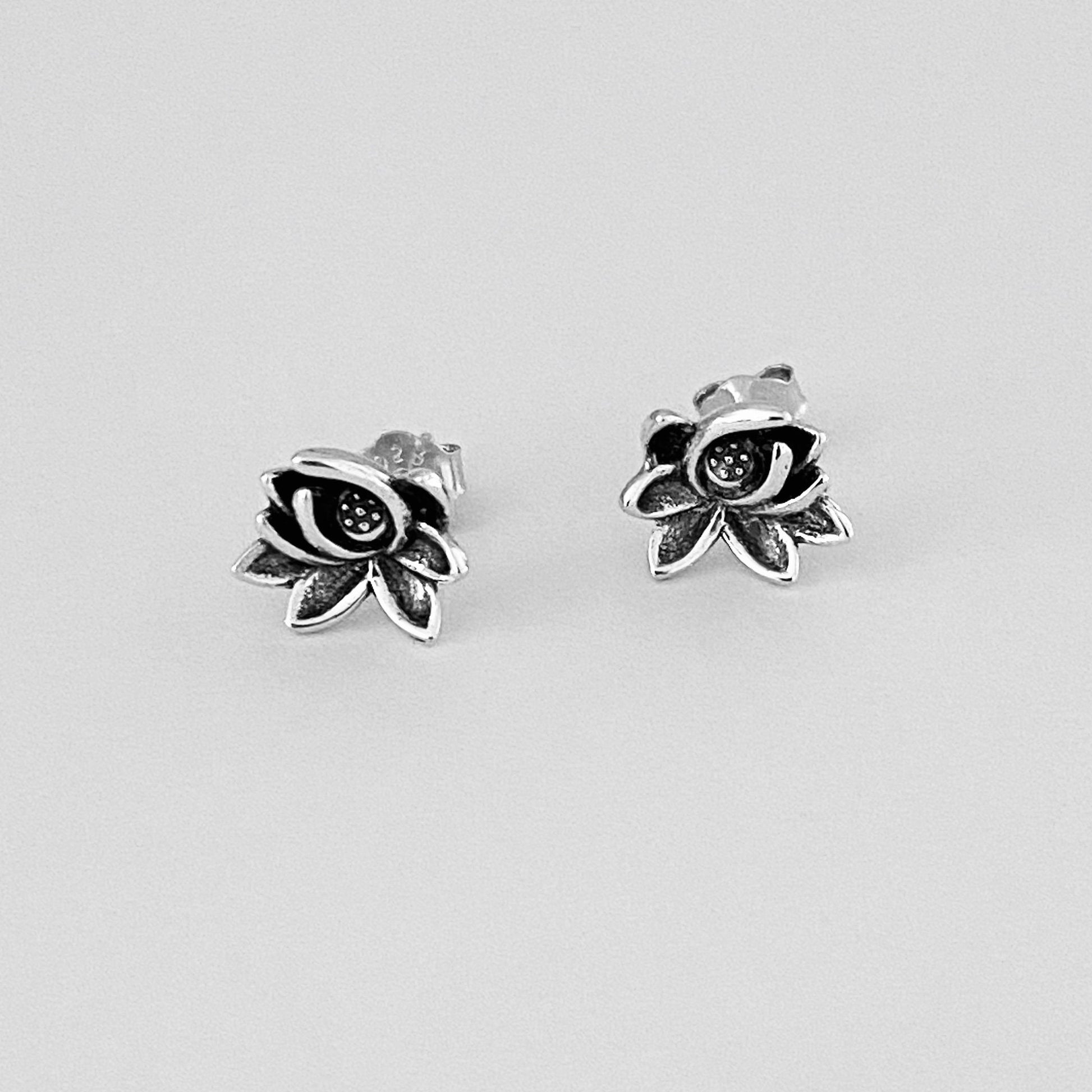 Oxidized Sterling Silver Triskelion Earrings: Celtic Knot Studs