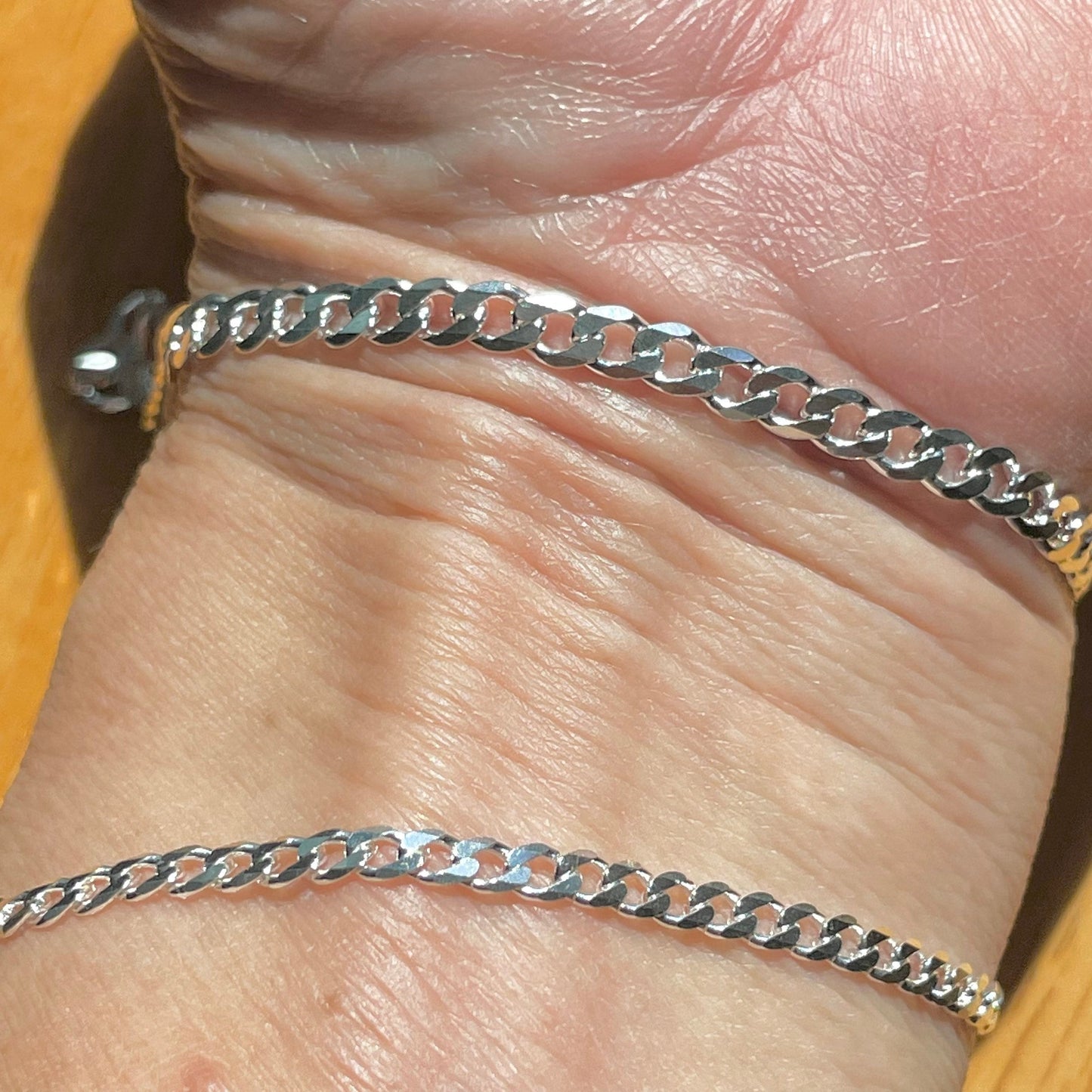 Dainty Sterling Silver Bracelet: Boho Anklet, 3mm/4mm Chain
