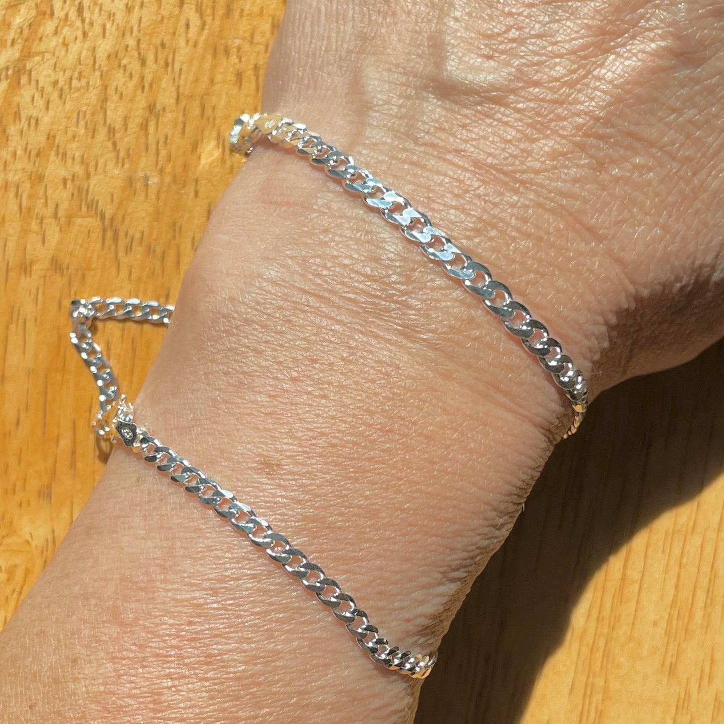 Dainty Sterling Silver Bracelet: Boho Anklet, 3mm/4mm Chain