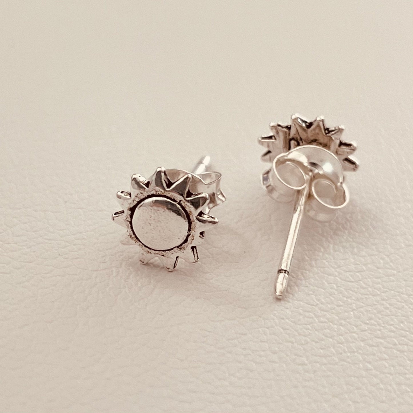 Dainty Sterling Silver Sun or Star and Moon Earrings, Sun Earrings, Silver Stud Earrings, Silver Star Earrings, Silver Moon Earrings.