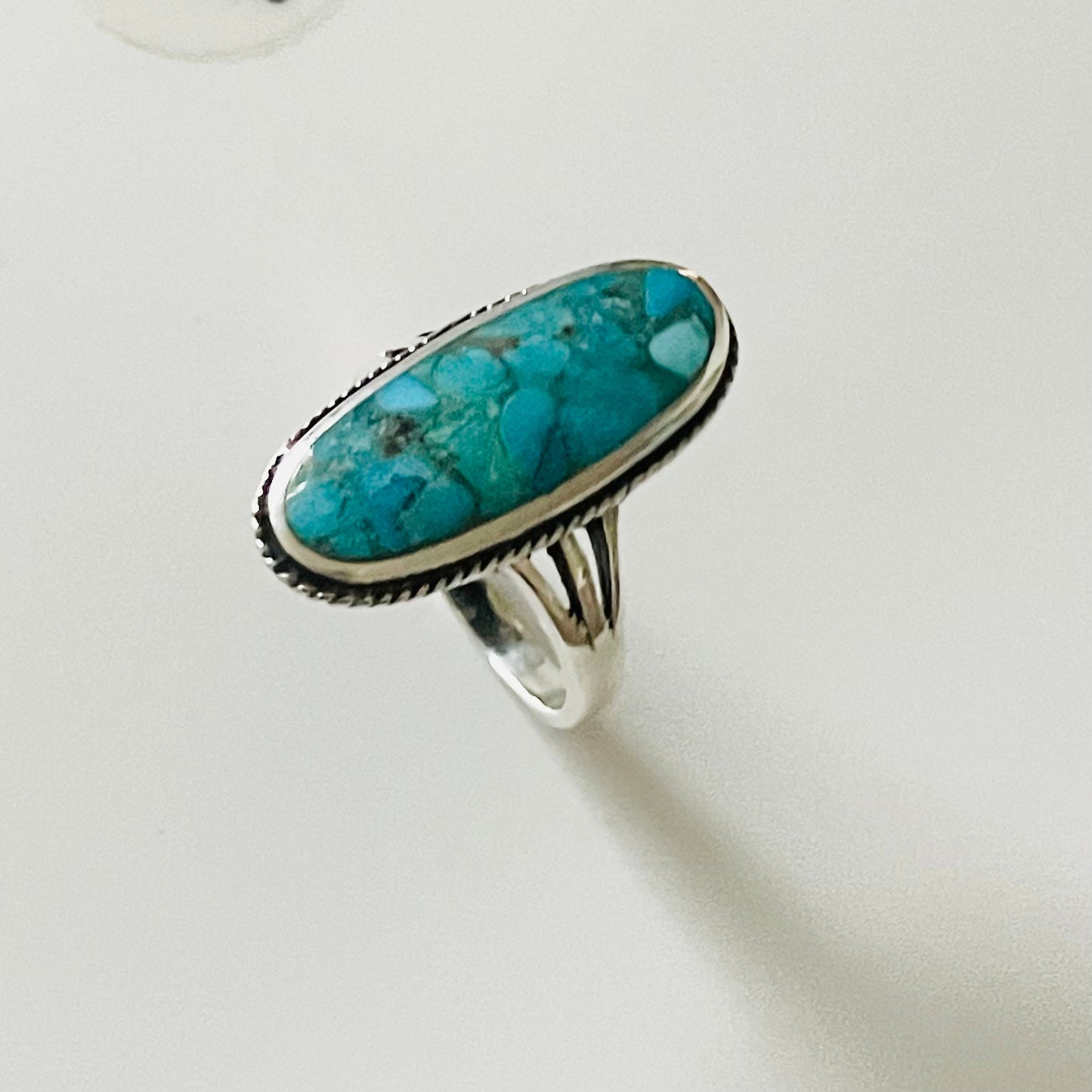 925 Sterling Silver Turquoise Ring, Boho Turquoise Ring, Silver Turquoise Ring, Oval Large Ring, Statement Ring, Silver Large Turquoise Ring