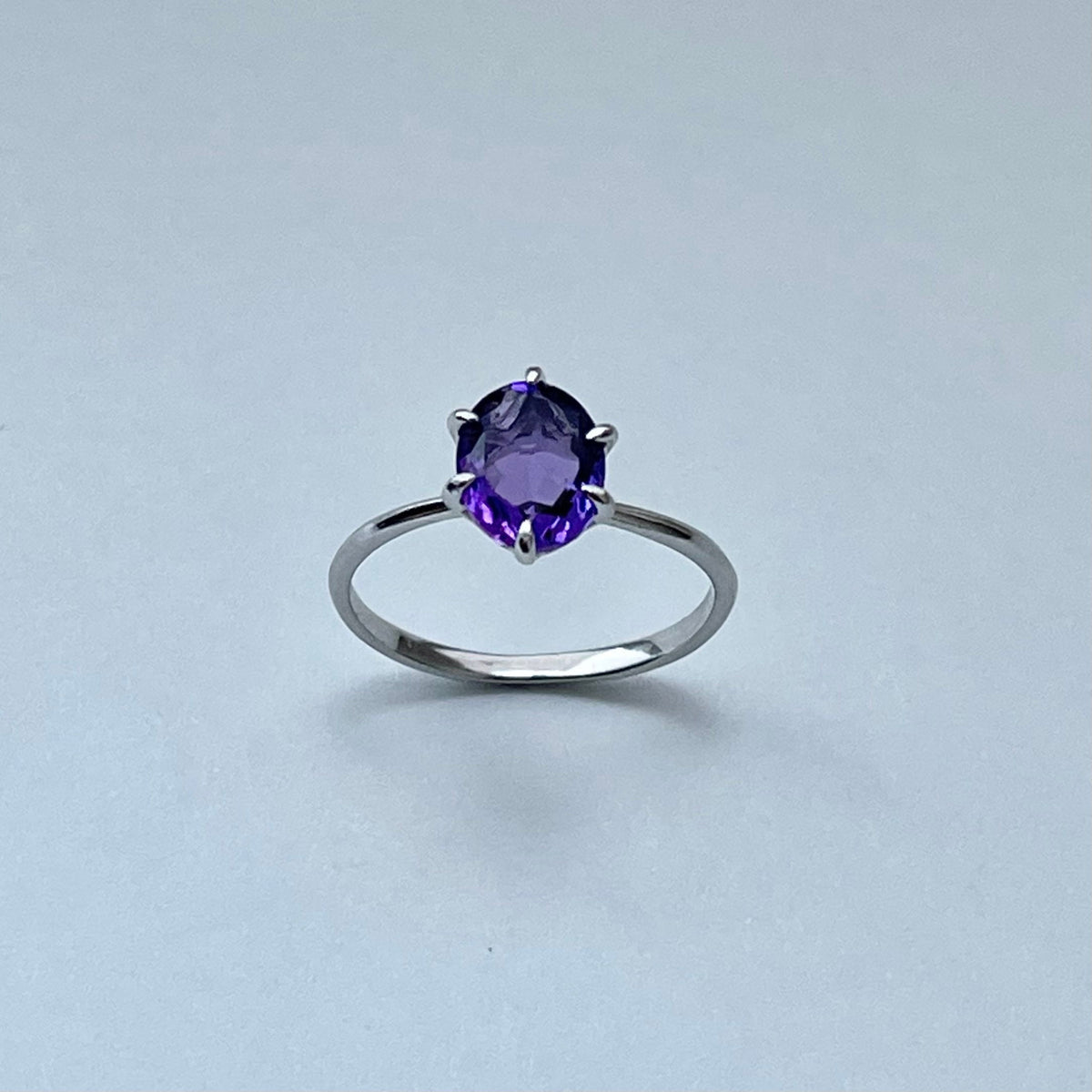 Sterling Silver Genuine Amethyst Ring: February Birthstone Promise Ring