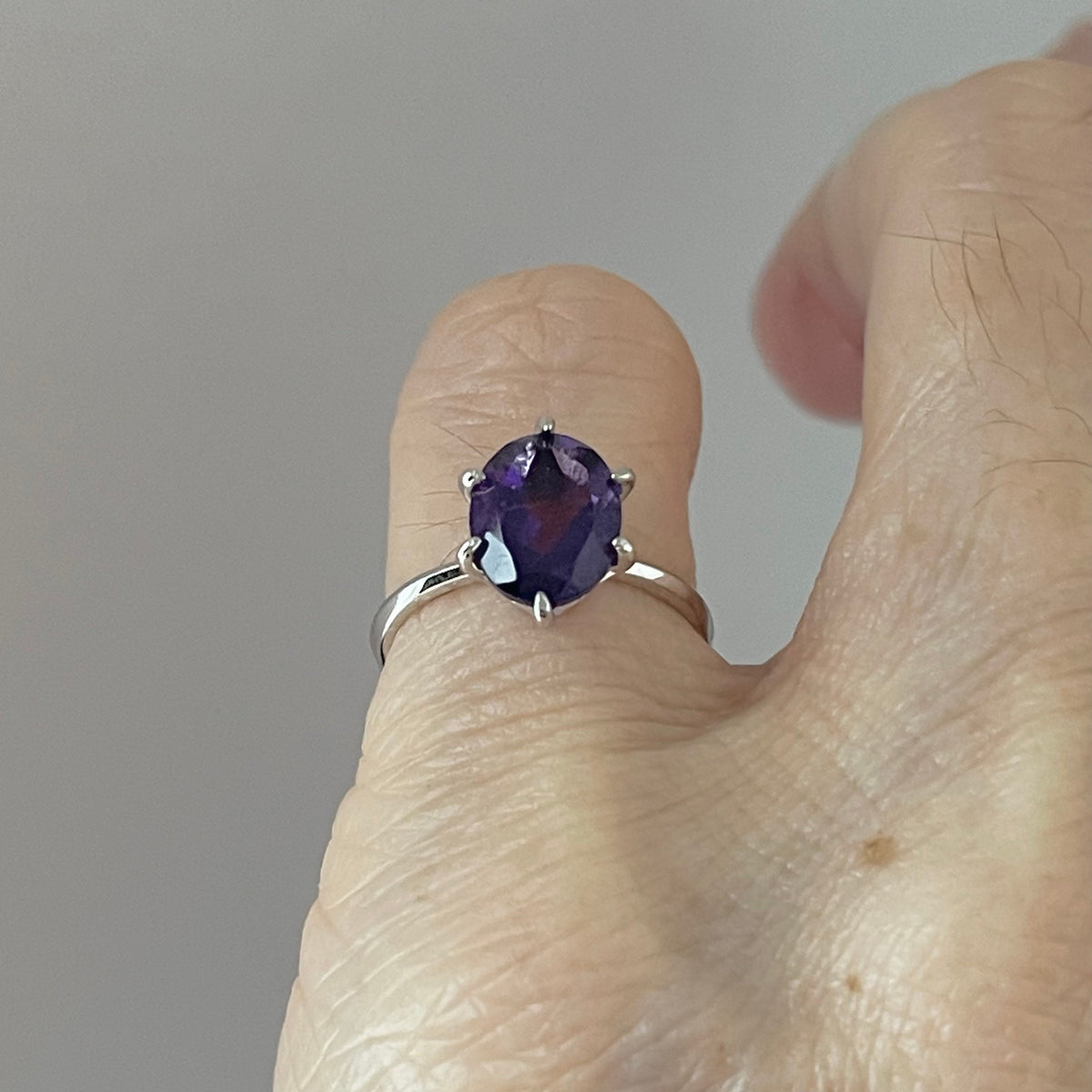 Sterling Silver Genuine Amethyst Ring: February Birthstone Promise Ring