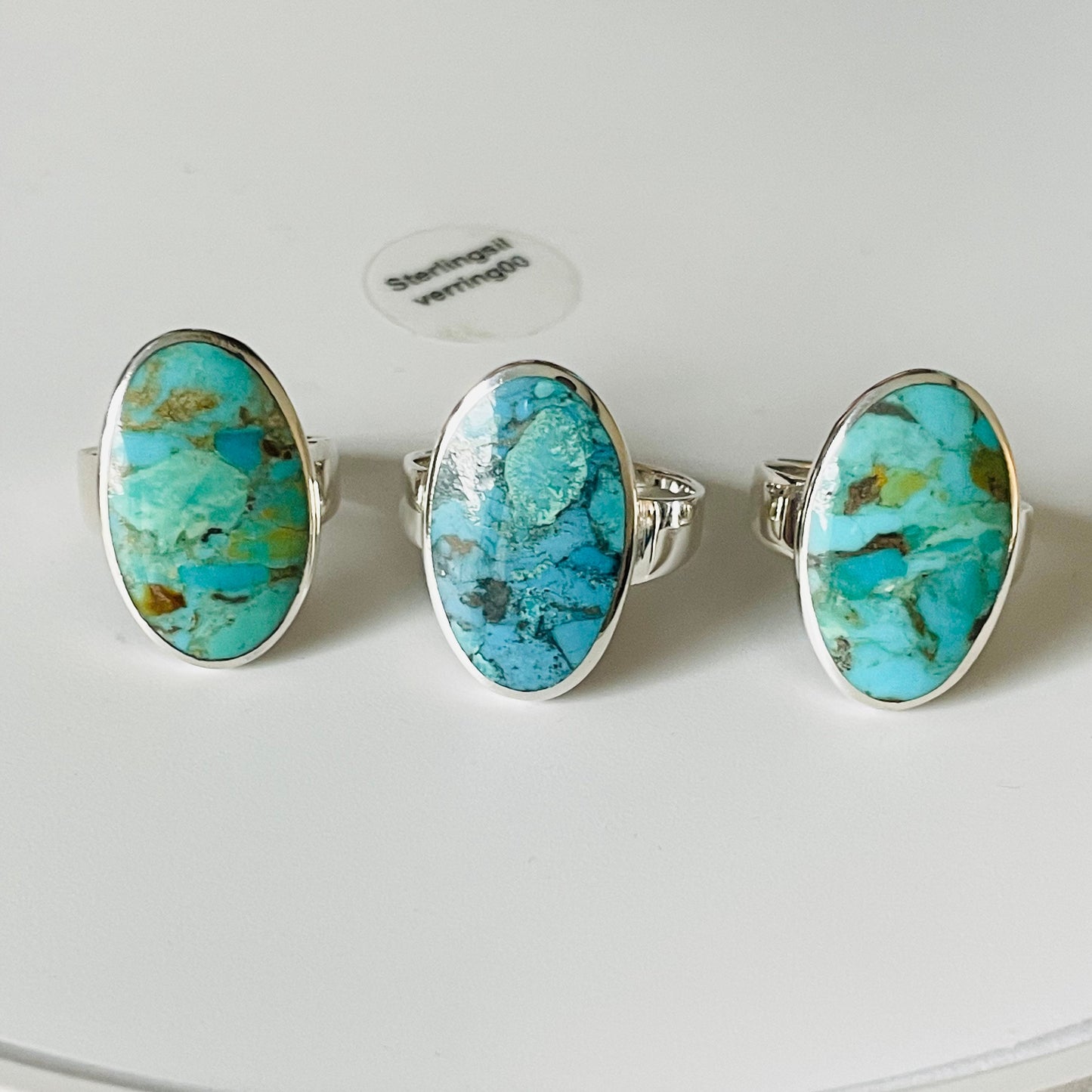 Oxidized Sterling Silver Turquoise Ring: Unisex Promise Ring