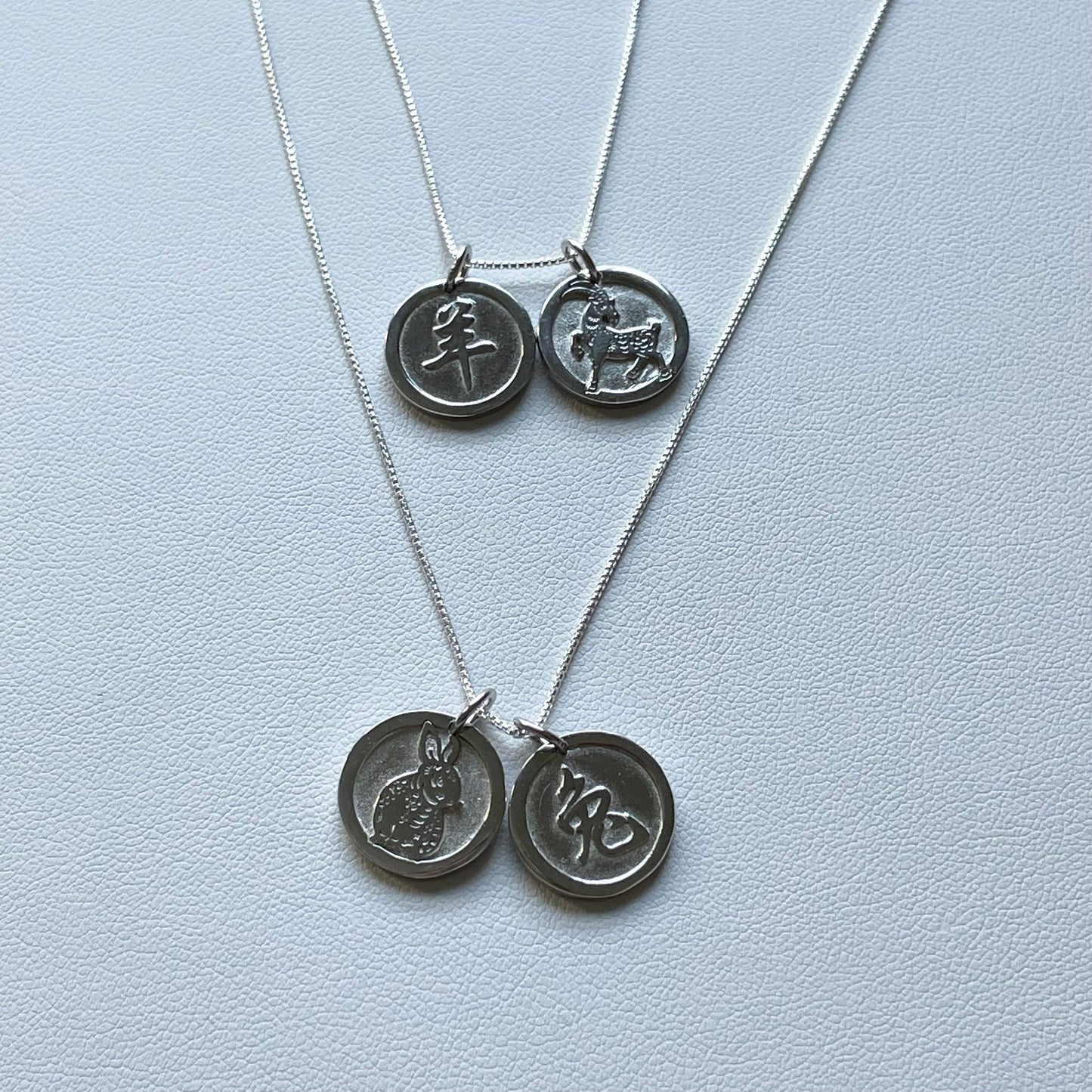 Sterling Silver Zodiac Pendant Necklace: Lunar Animal Sign, Italian Chain