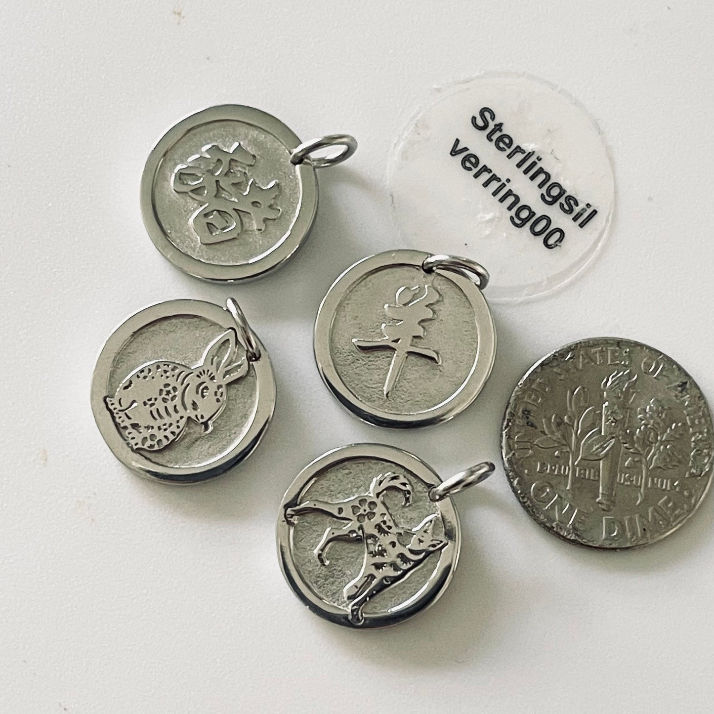 Sterling Silver Zodiac Pendant Necklace: Lunar Animal Sign, Italian Chain