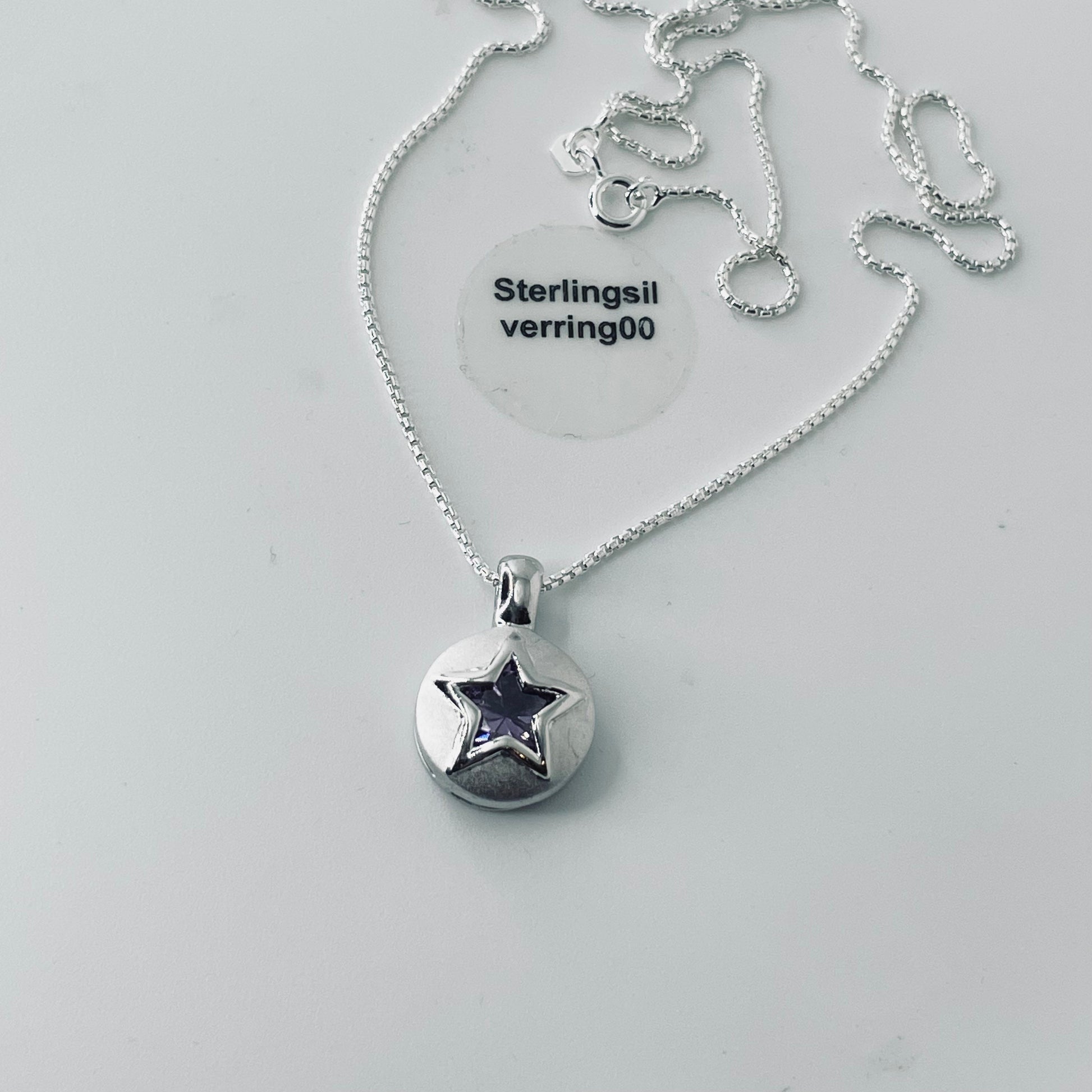 Star CZ Sterling Silver Pendant Necklace, Star Pendant, Cubic Zirconia Necklace, Star CZ Necklace, Silver Star CZ Pendant, Silver Necklace.