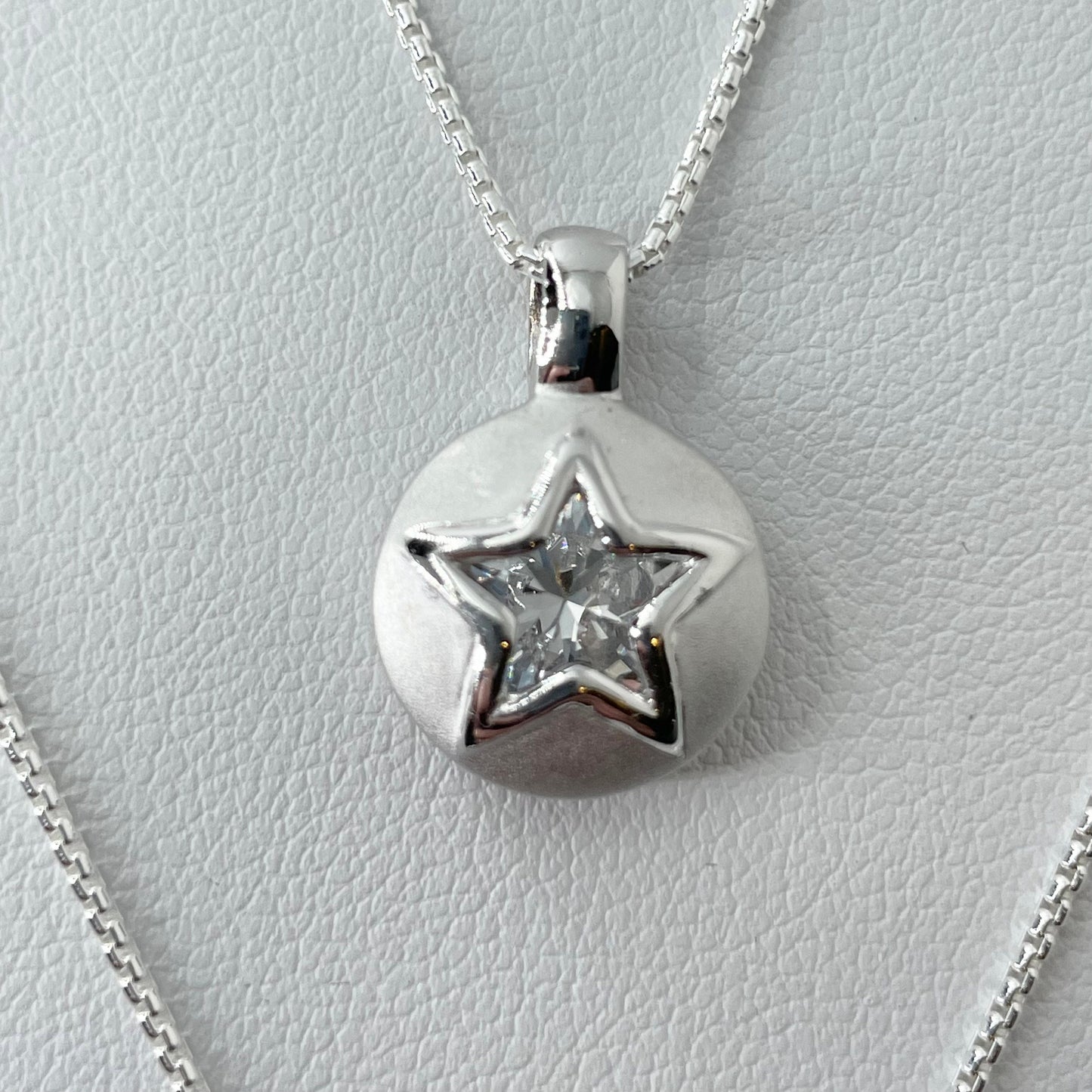 Sterling Silver Star Pendant Necklace: Purple CZ Celestial Jewelry