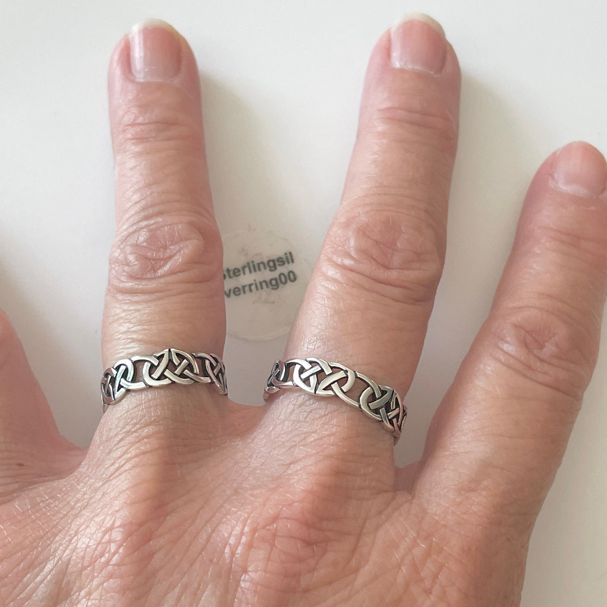 Sterling Silver Celtic Knot Ring: Eternity Promise Band
