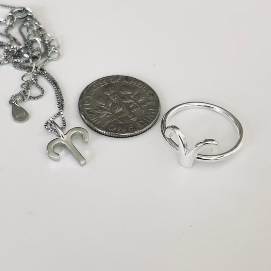 Sterling Silver Tiny Aries Sign Pendant Necklace, Zodiac Pendant, Astrology Necklace, Horoscope Necklace, Silver Necklace, Aries Necklace