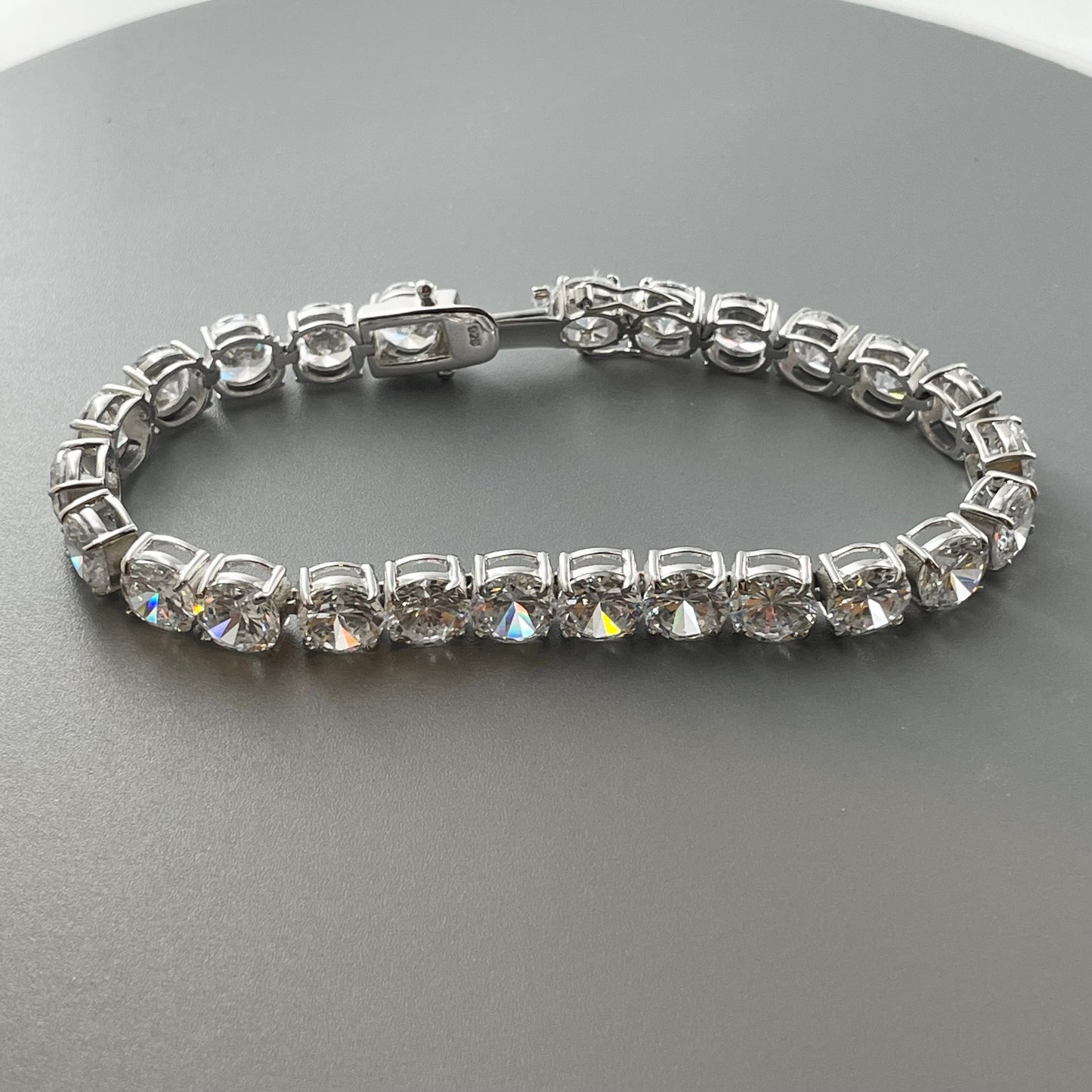 Large CZ Tennis or Small CZ Sterling Silver Bracelet, Silver Tennis Bracelet, Promise CZ Tennis Bracelet, Tennis Love Bracelet.