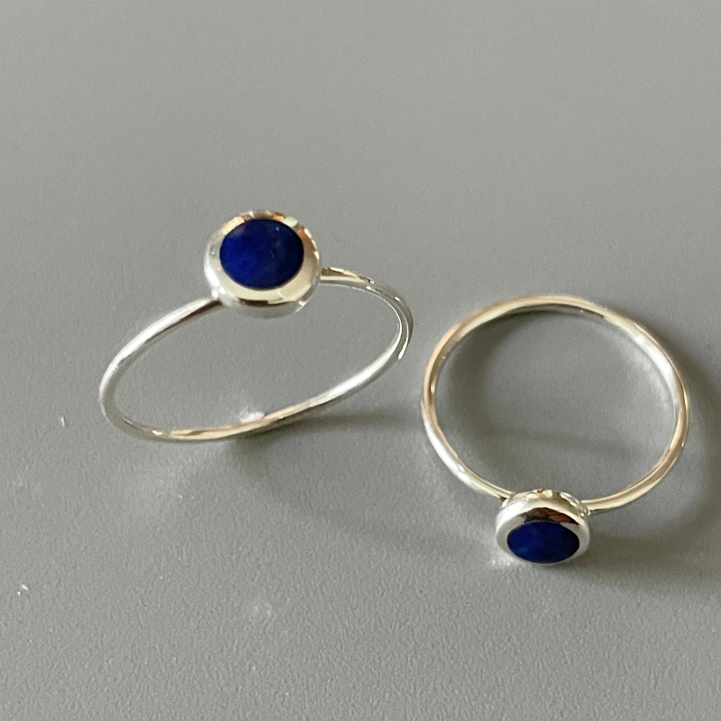 Dainty Sterling Silver Blue Lapis Ring: Simple Boho Band
