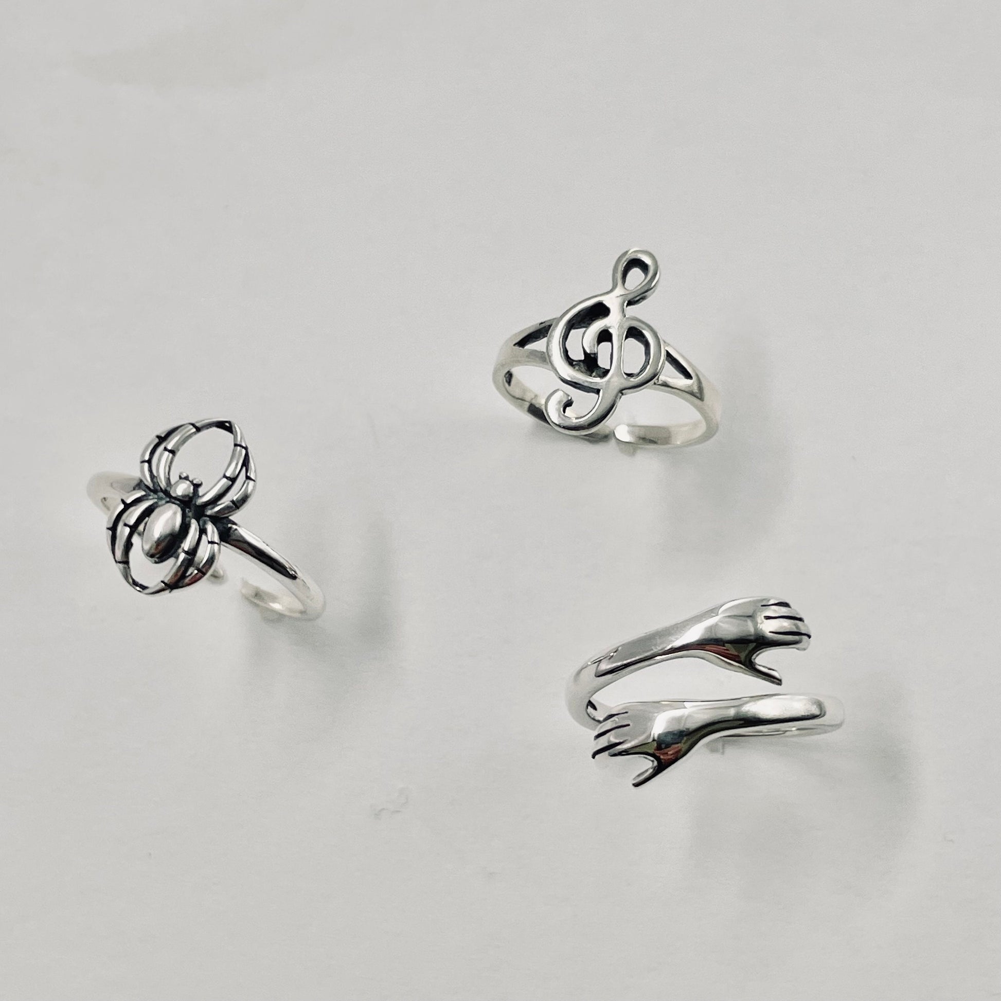 Sterling Silver Hugs, Spider, Music Note Toe Rings, Silver Hug Toe Ring, Silver Spider Toe Rings, Music Note Toe Rings. Love Hugs Toe Rings