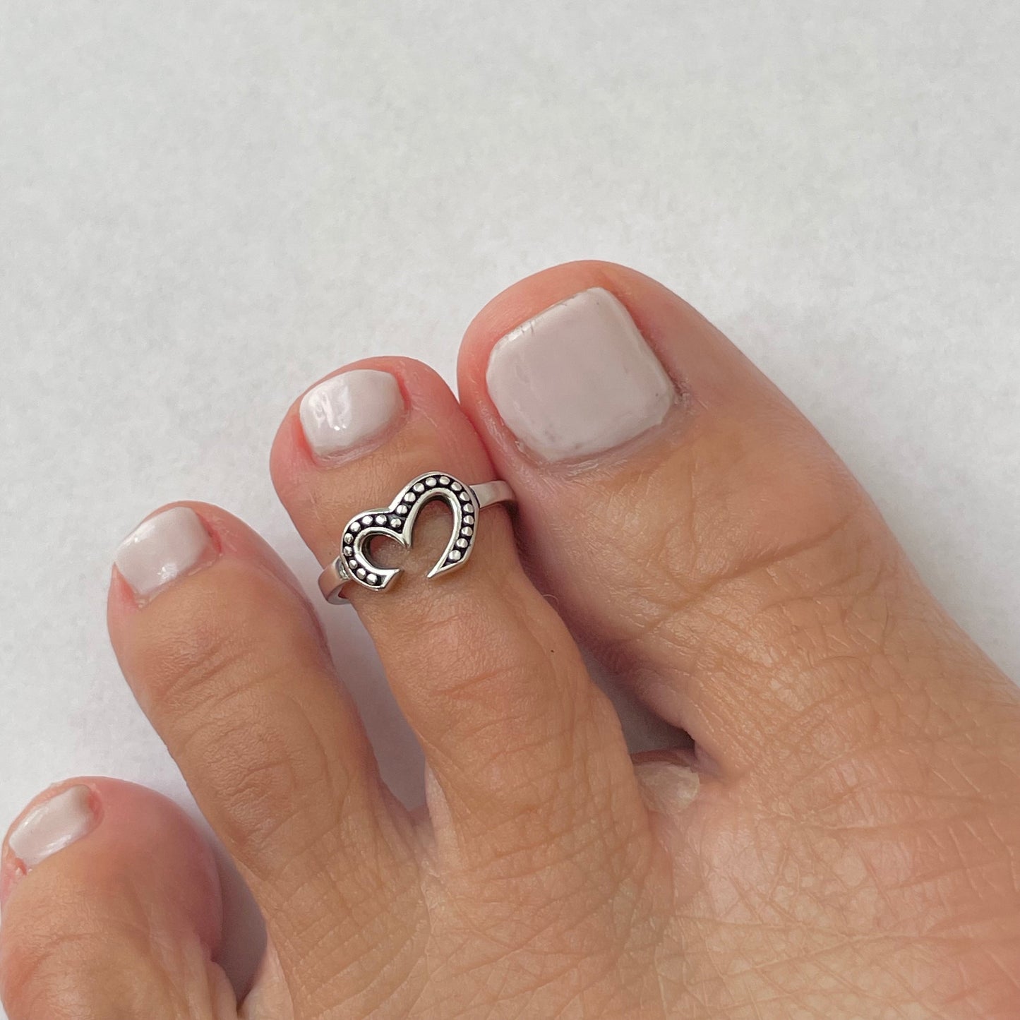 Sterling Silver Toe Ring: Heart, Om, Crown, V-Shaped, 2.5MM Band
