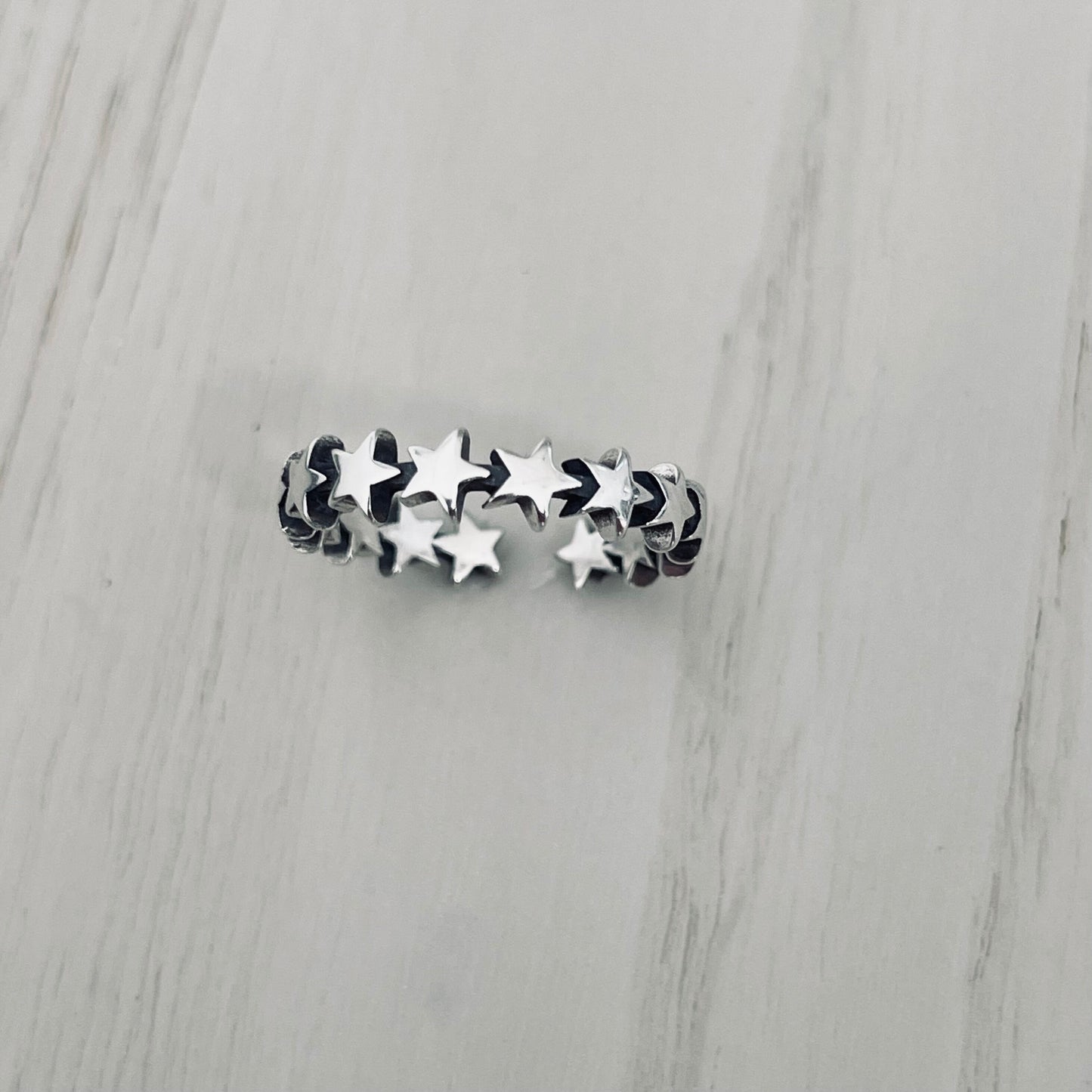 Sterling Silver Stars, Moon and Star Toe Rings, Crescent Moon Toe Ring, Stars Toe Ring Twinkle Star Toe Ring, Silver Stars Toe Band.