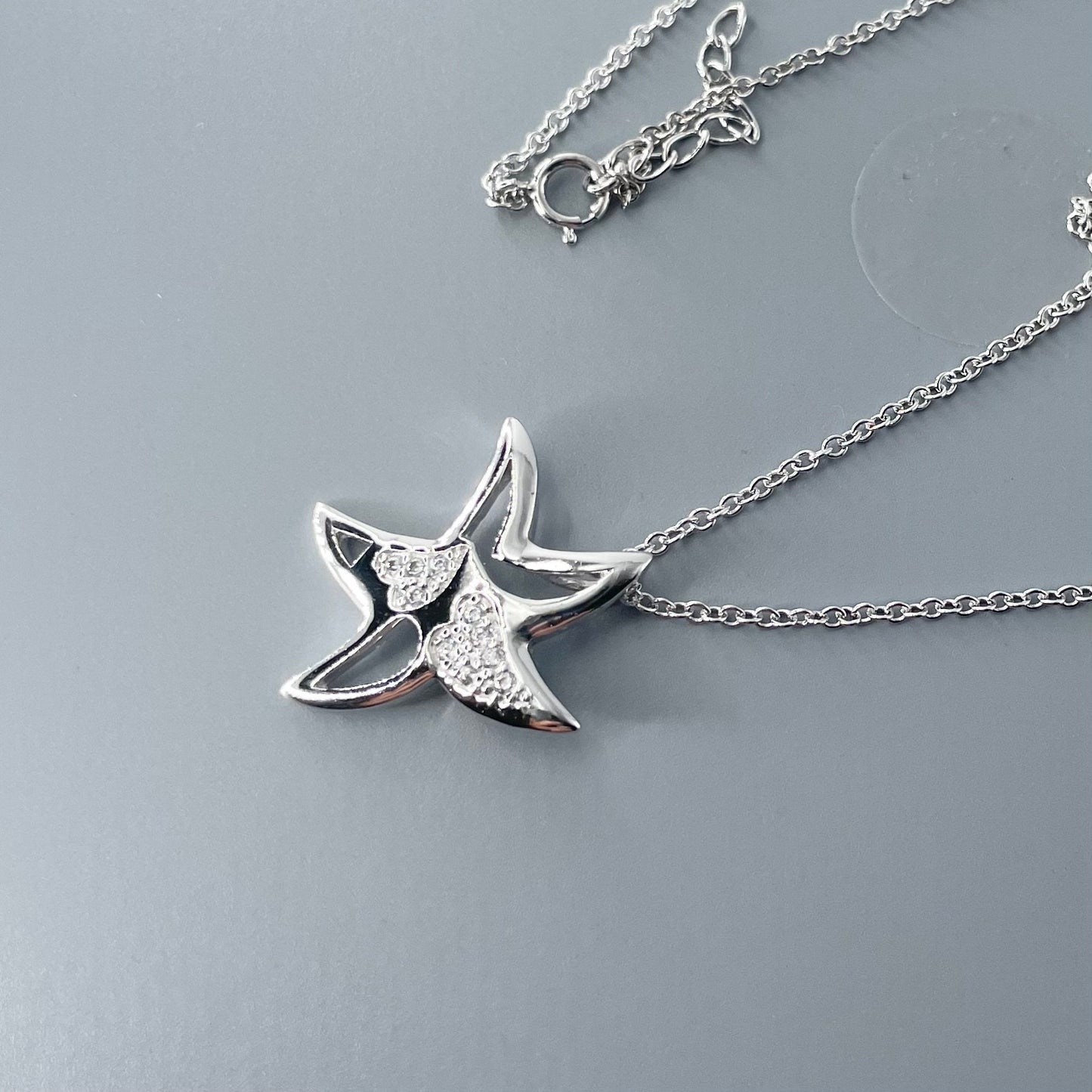 Sterling Silver Star Pendant Necklace: CZ Italian Chain