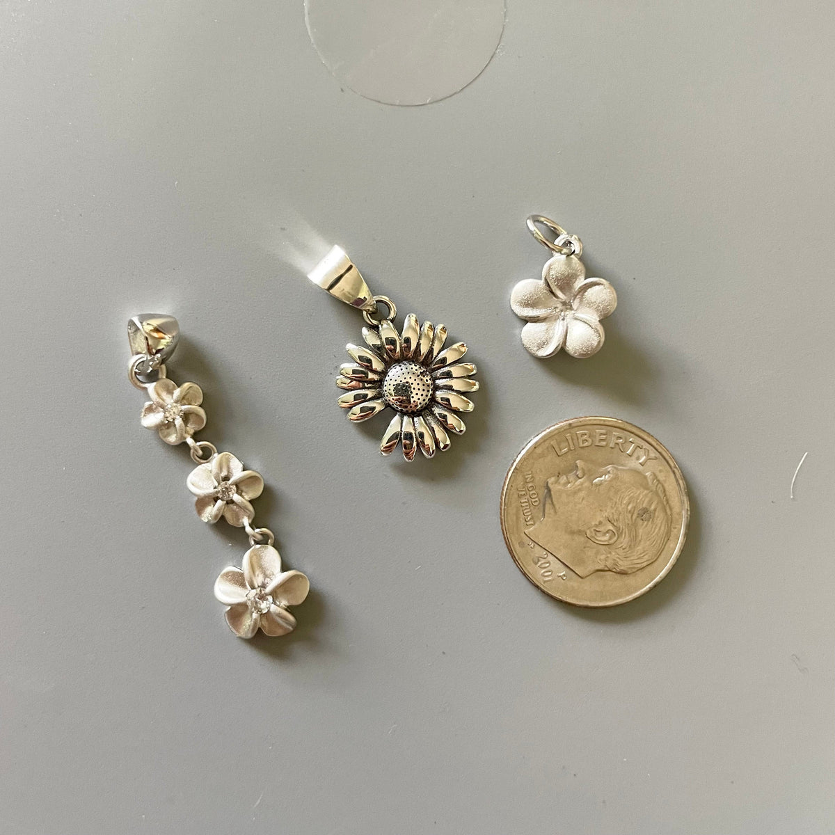 Sterling Silver Plumeria Flower Pendant Necklace: Promise Jewelry