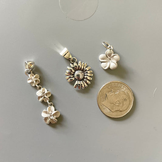 Sterling Silver Plumeria Flower Pendant Necklace: Promise Jewelry