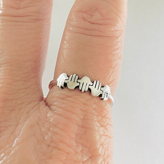 Sterling Silver Hamsa Ring: Dainty Star of David, Hand of God