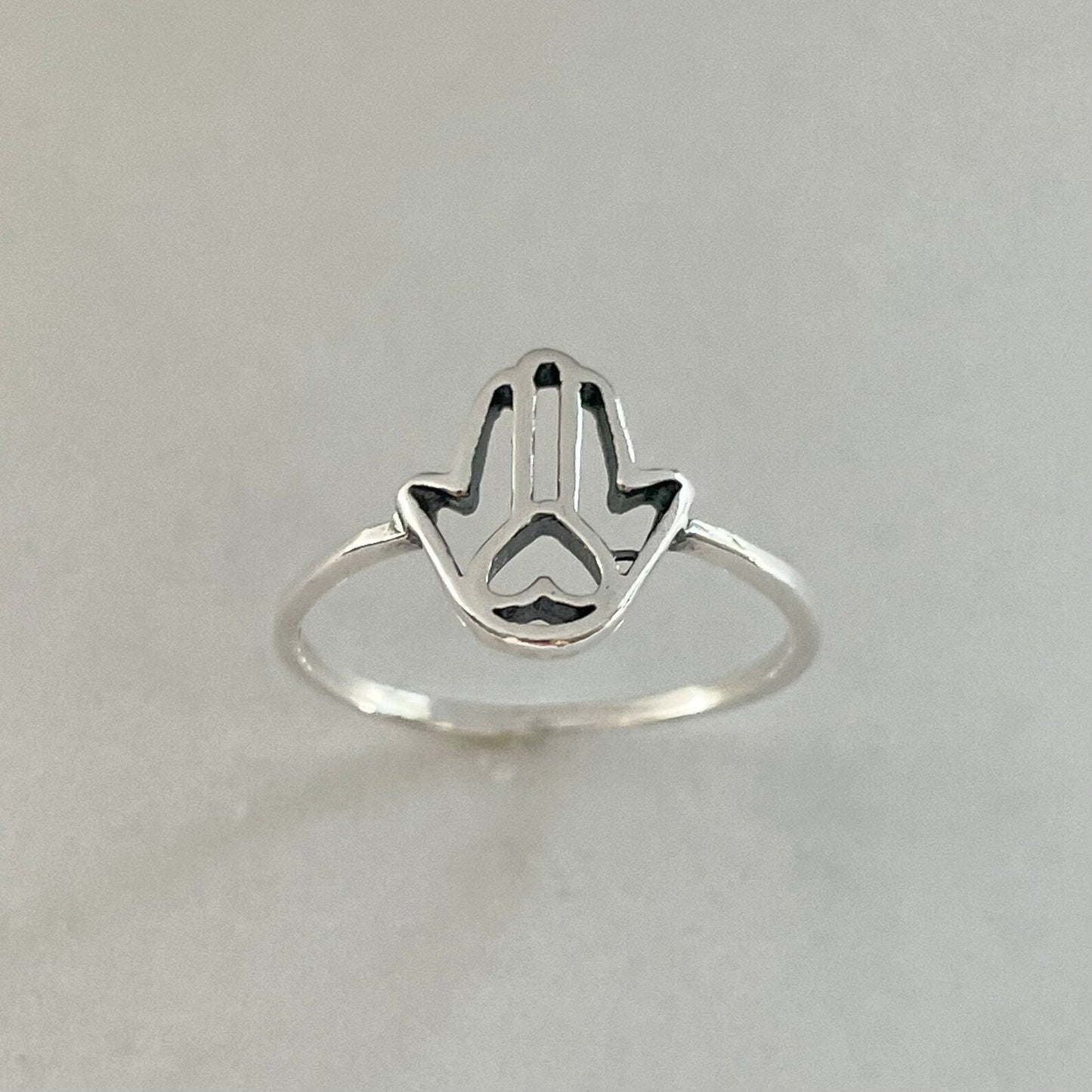 Sterling Silver Hamsa, Hamsa Hands, Jewish Star Ring, Dainty Hamsa Hands Ring, Star of David Ring, Hand of God Ring, Hamsa Promise Ring.