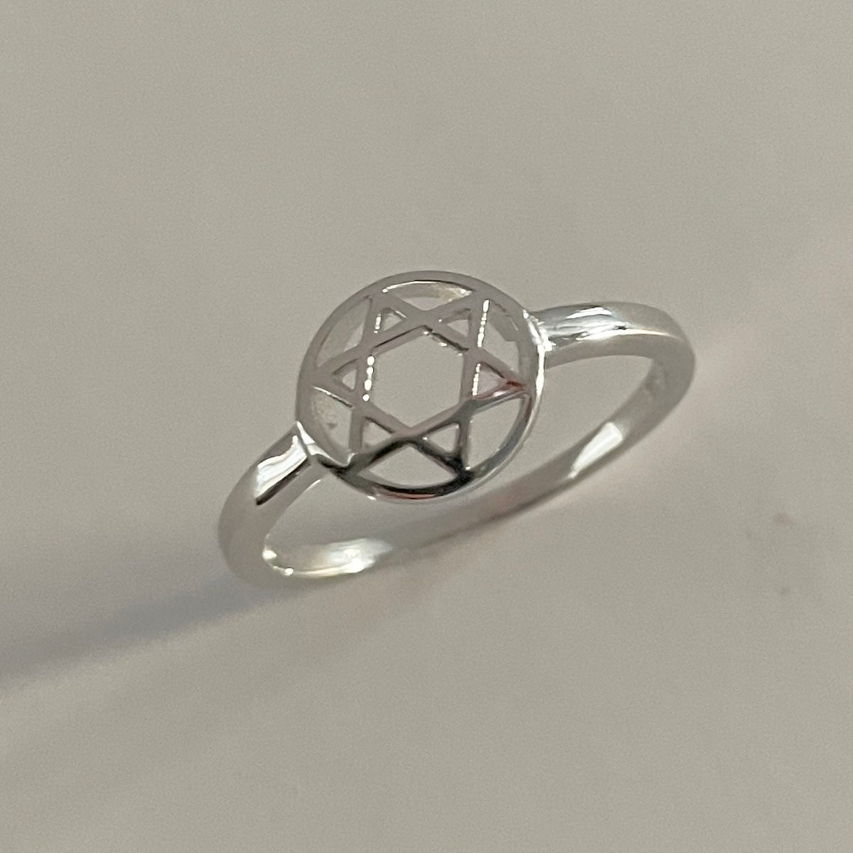Sterling Silver Hamsa Ring: Dainty Star of David, Hand of God