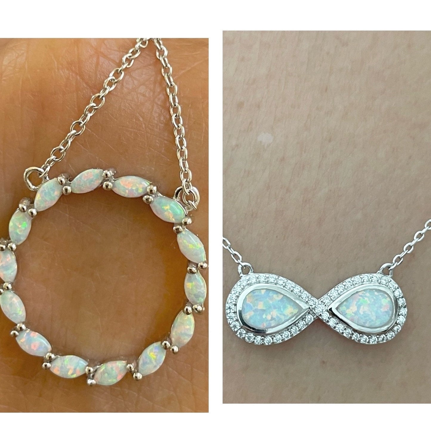 Fire Opal Sterling Silver Circle Pendant Necklace: CZ Accent