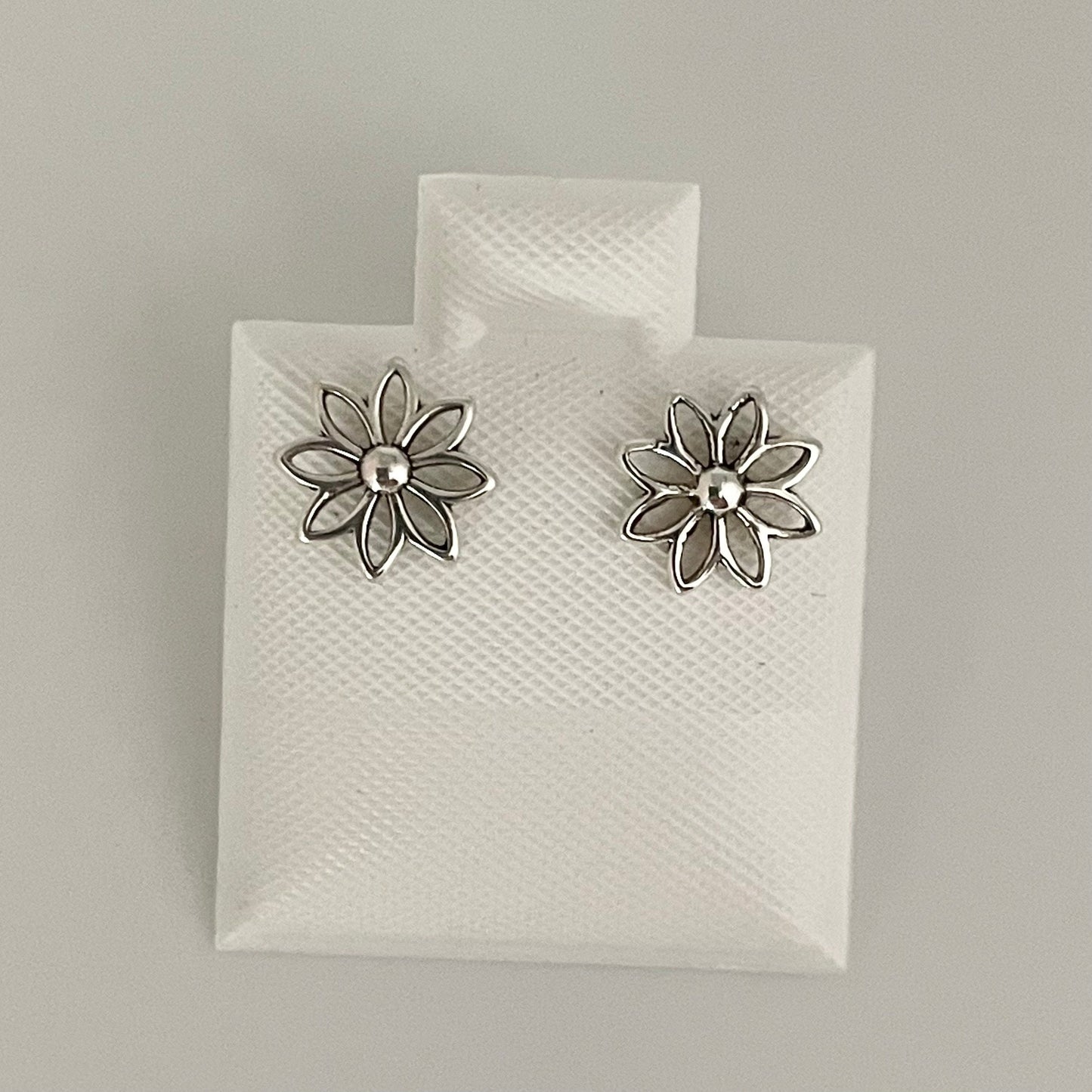 Sterling Silver Turquoise Flower Earrings: Dainty Boho Studs
