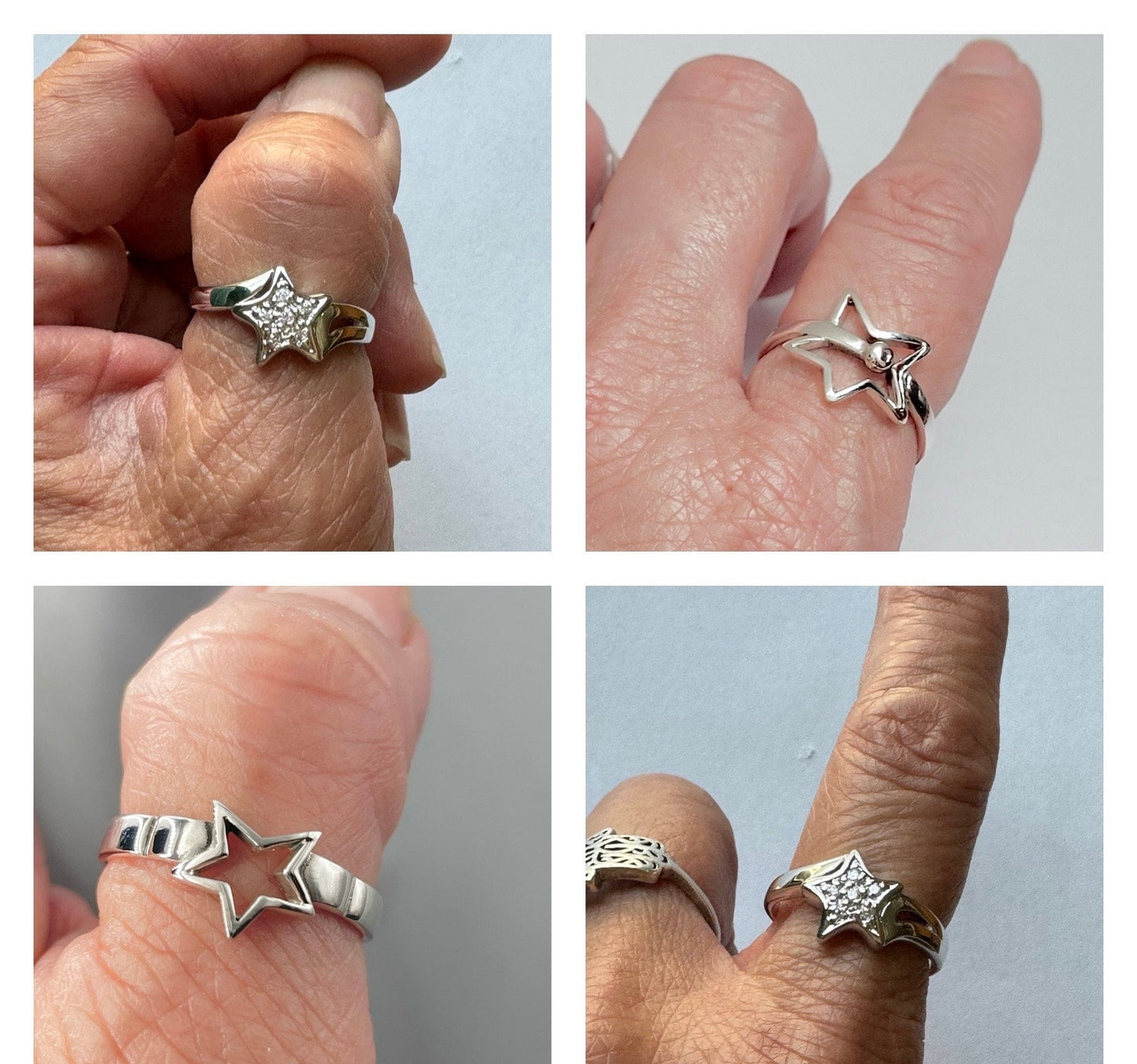 Sterling Silver Open Star Ring or CZ Star Ring, Star Love Ring, Silver Star Band, CZ Star Promise Ring, CZ Silver Ring, Shooting Star Ring.