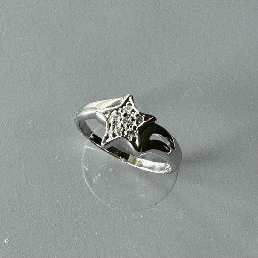 Sterling Silver Open Star Ring or CZ Star Ring, Star Love Ring, Silver Star Band, CZ Star Promise Ring, CZ Silver Ring, Shooting Star Ring.