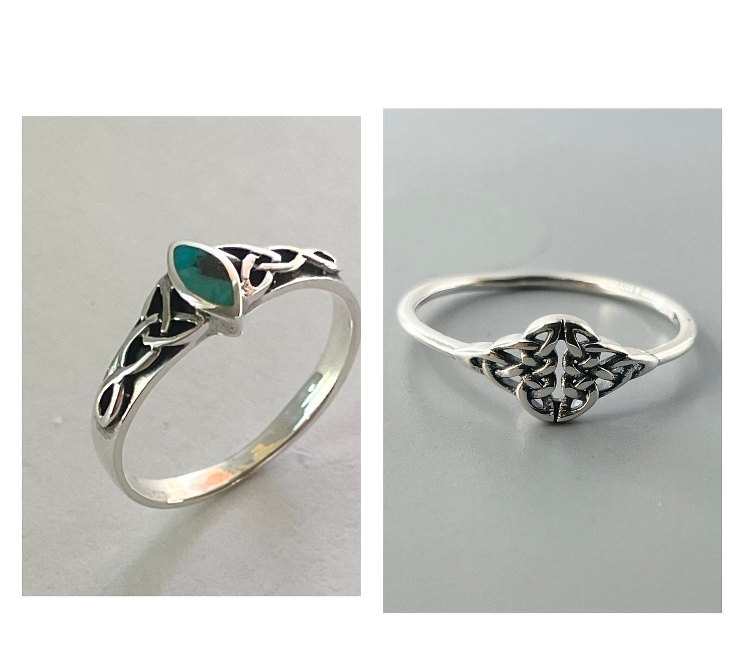 Sterling Silver Turquoise Celtic Ring: Boho Statement Jewelry