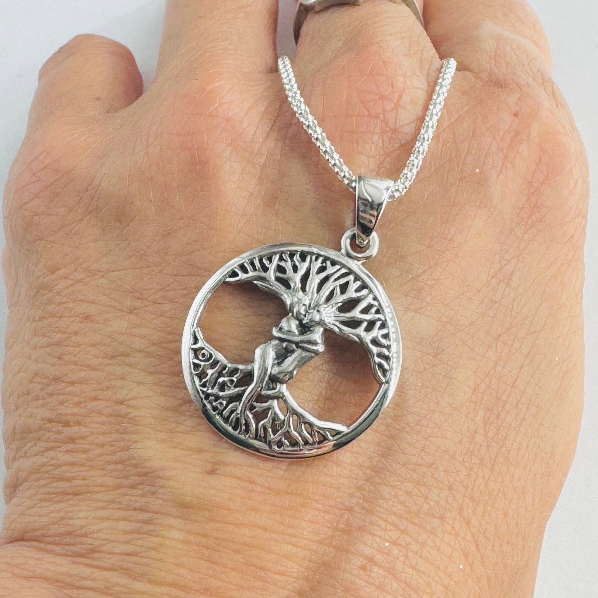 Sterling Silver unisex Lovers Ring or Lovers Tree of Life Pendent, Silver Partners Ring Set, Tree of Life Couples Necklace, Hugging Necklace