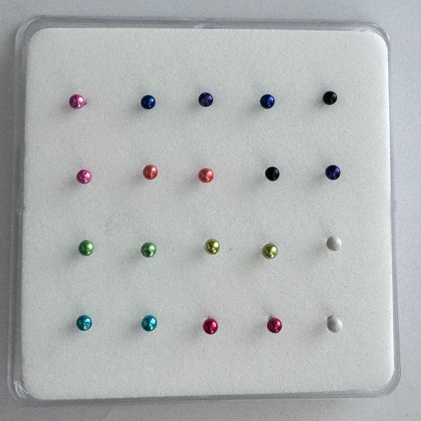 Sterling Silver Tiny Assorted Nose Stud, CZ Nose Ring, Silver Ball Nose Stud, Color Ball Nose Stud, CZ Colors Nose Stud, Promise Nose Ring