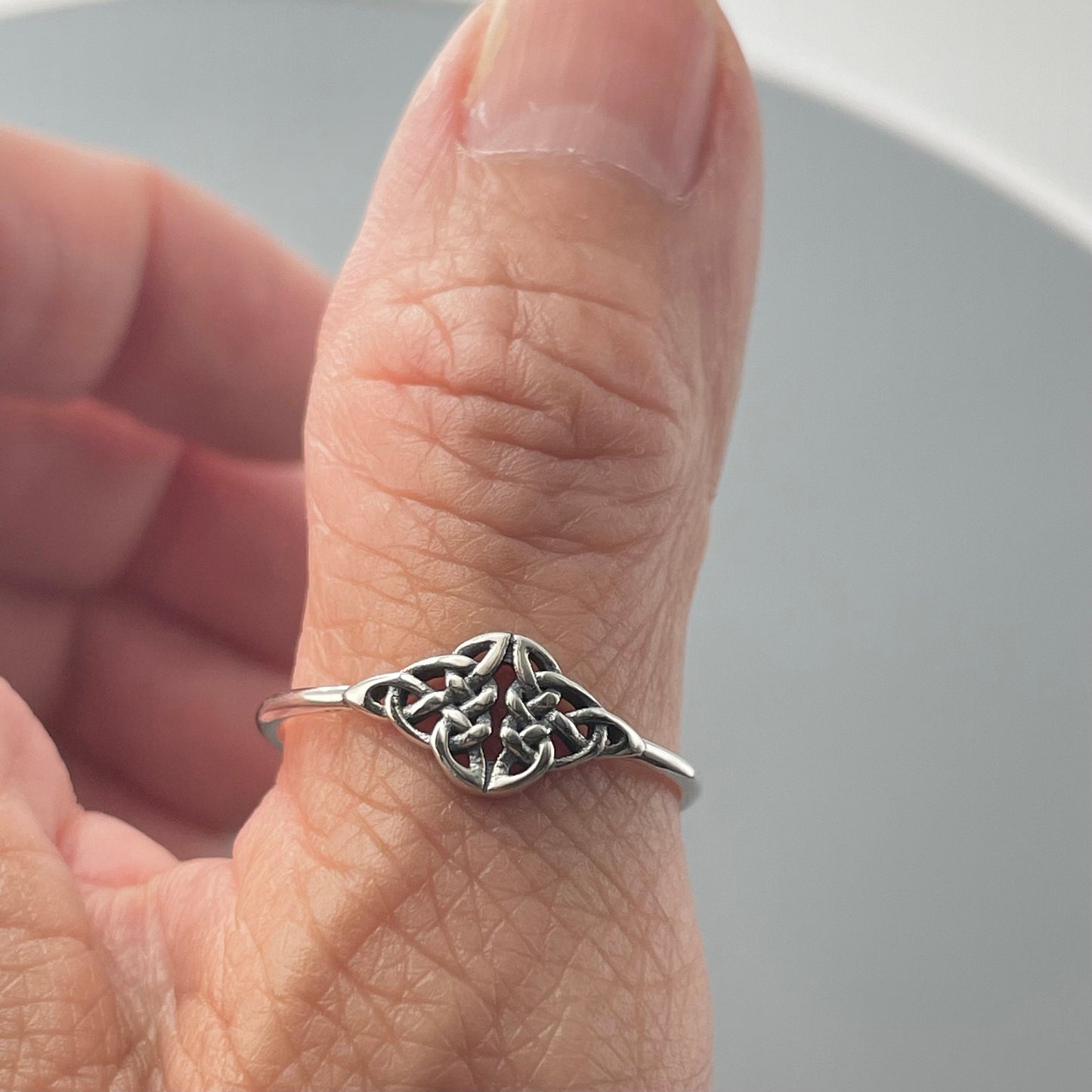 Sterling Silver Turquoise Celtic Ring: Boho Statement Jewelry
