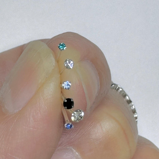 Sterling Silver Tiny Nose Stud: CZ, Ball, & Plain Options