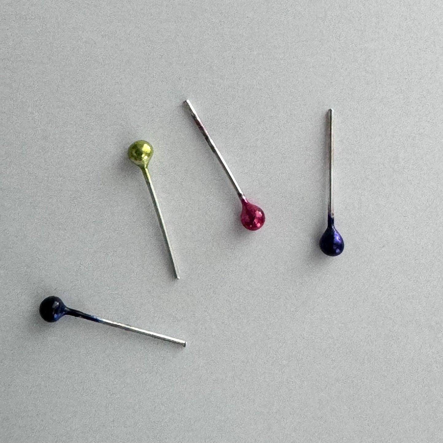 Sterling Silver Tiny Assorted Nose Stud, CZ Nose Ring, Silver Ball Nose Stud, Color Ball Nose Stud, CZ Colors Nose Stud, Promise Nose Ring