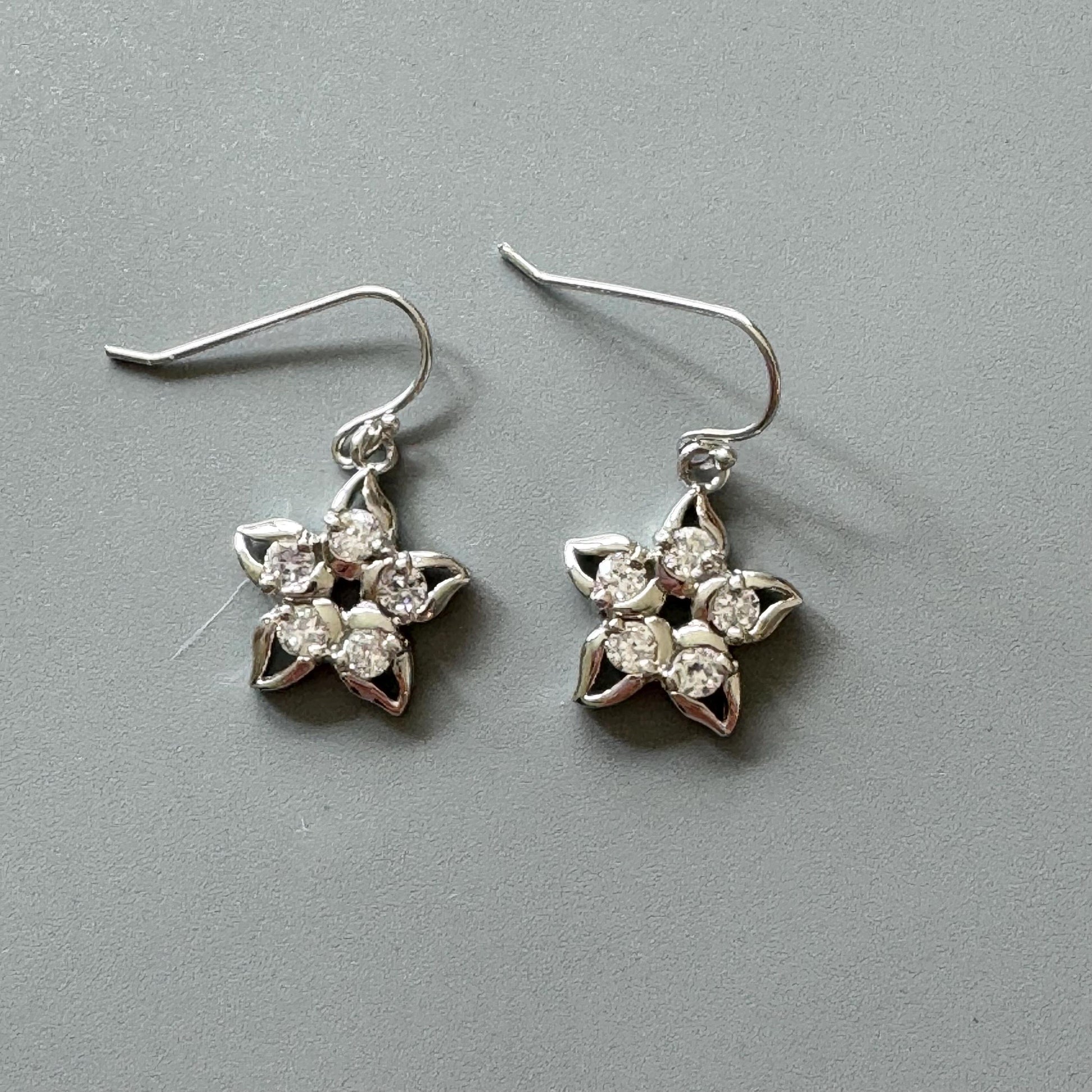 Sterling Silver CZ Flower or CZ Butterflies Earrings, Silver CZ Star Earrings, Silver Butterflies Earrings, Promise Flower Earrings