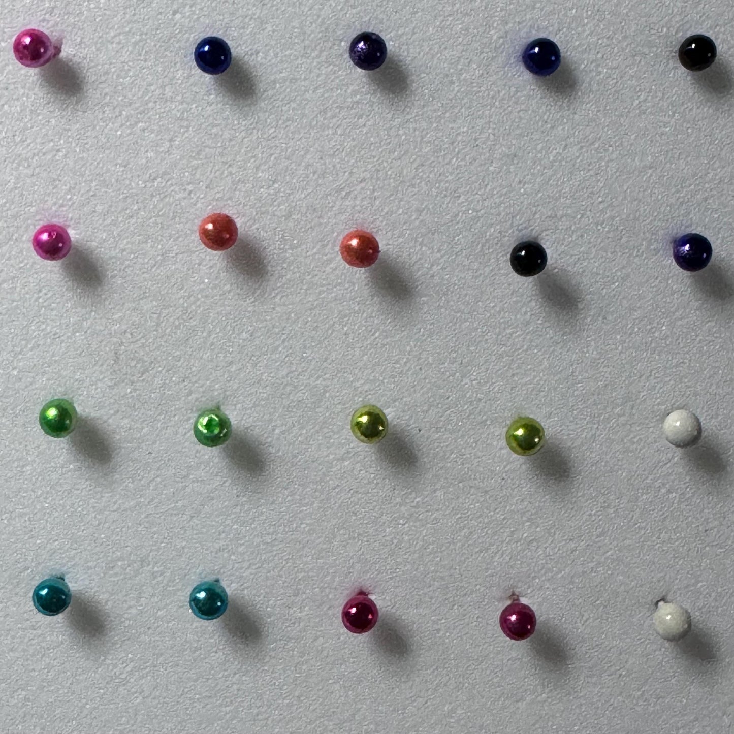 Sterling Silver Tiny Assorted Nose Stud, CZ Nose Ring, Silver Ball Nose Stud, Color Ball Nose Stud, CZ Colors Nose Stud, Promise Nose Ring